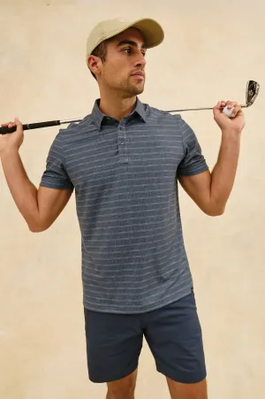 MERCED GOLF POLO SHIRT - SASHIKO BORDER BLACK Rails