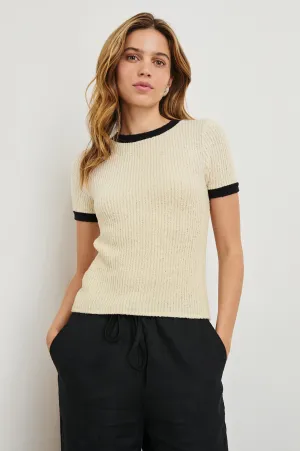 MEREDITH TOP - IVORY BLACK Rails