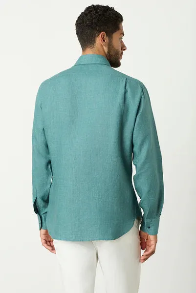 M.J. Bale - Bradfield Linen Shirt - Salerno Green