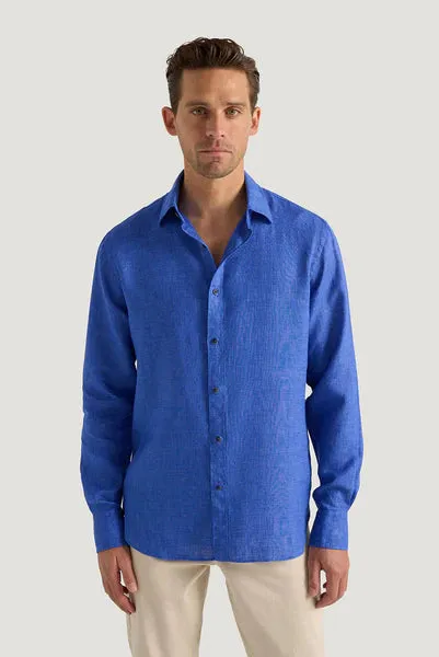 M.J. Bale - Bradfield Linen Shirt - Sardinia Blue