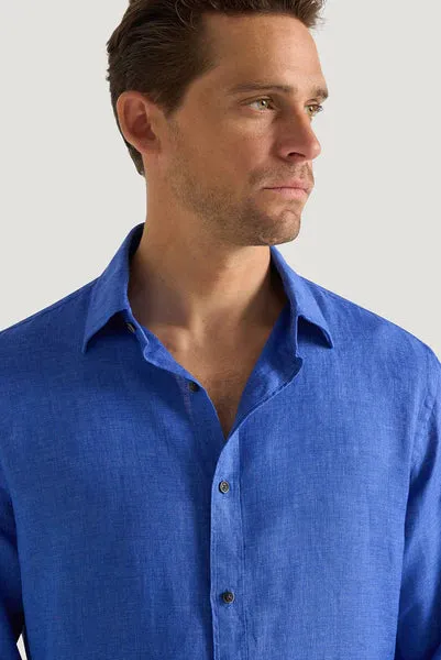 M.J. Bale - Bradfield Linen Shirt - Sardinia Blue