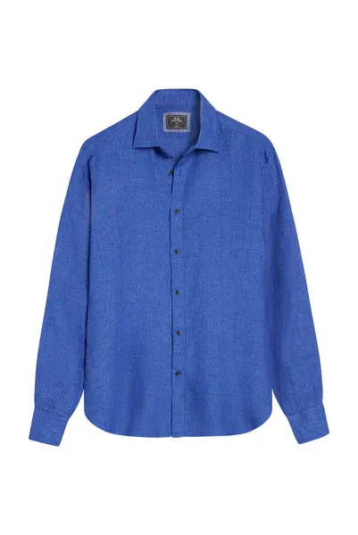 M.J. Bale - Bradfield Linen Shirt - Sardinia Blue