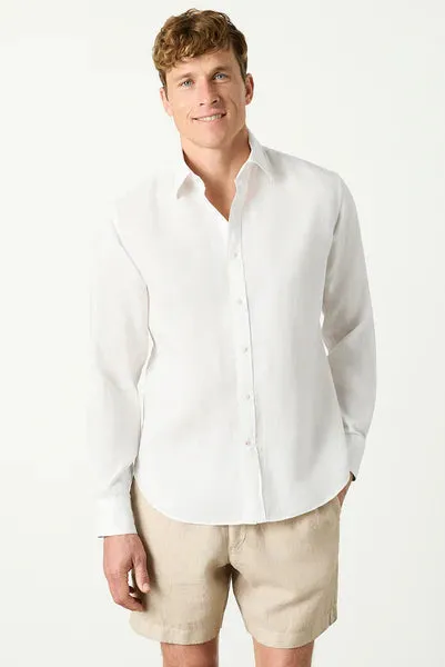M.J. Bale - Bradfield Linen Shirt - White