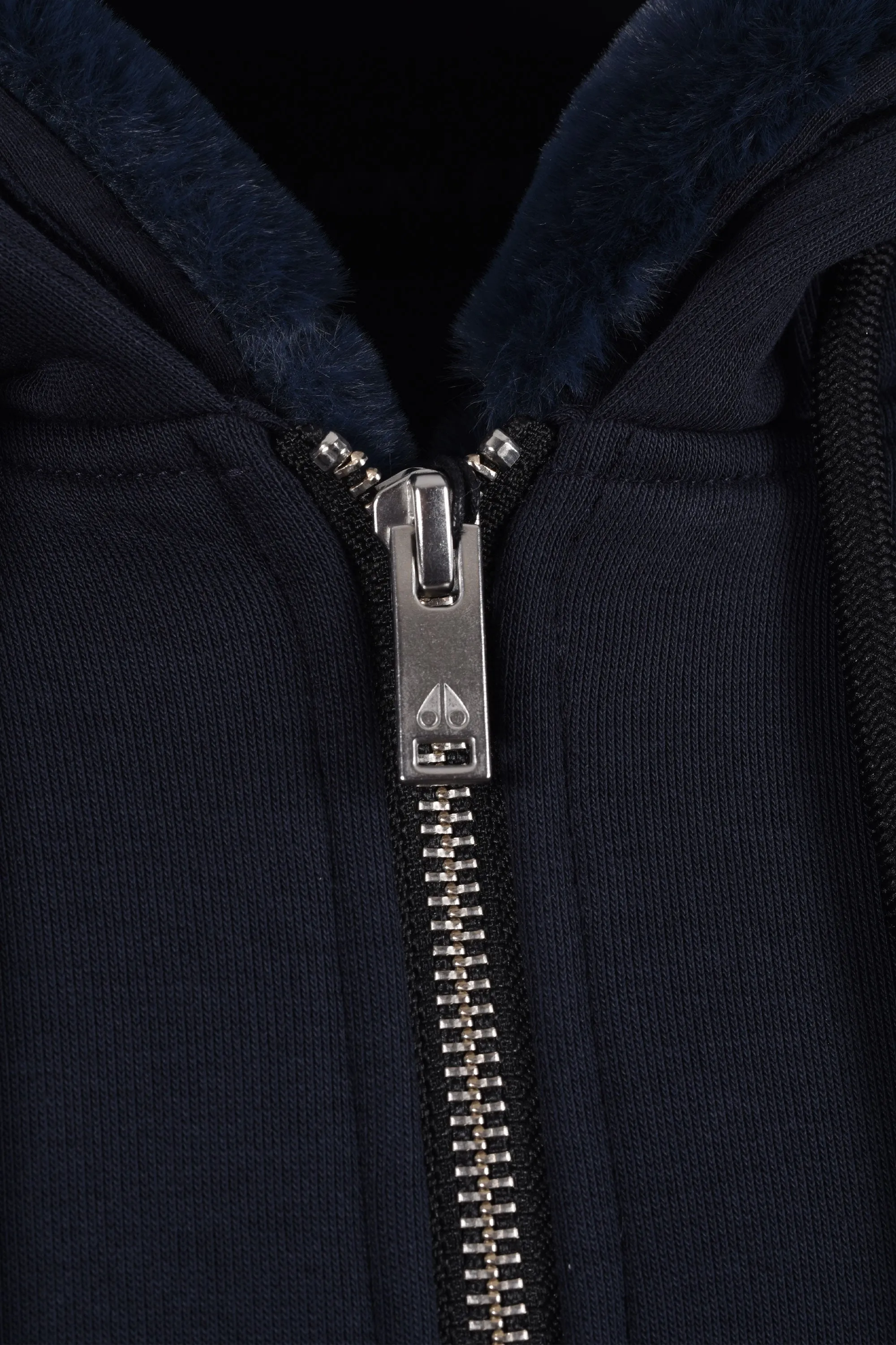 Moose Knuckles Classic Bunny Hooded Full Zip Navy