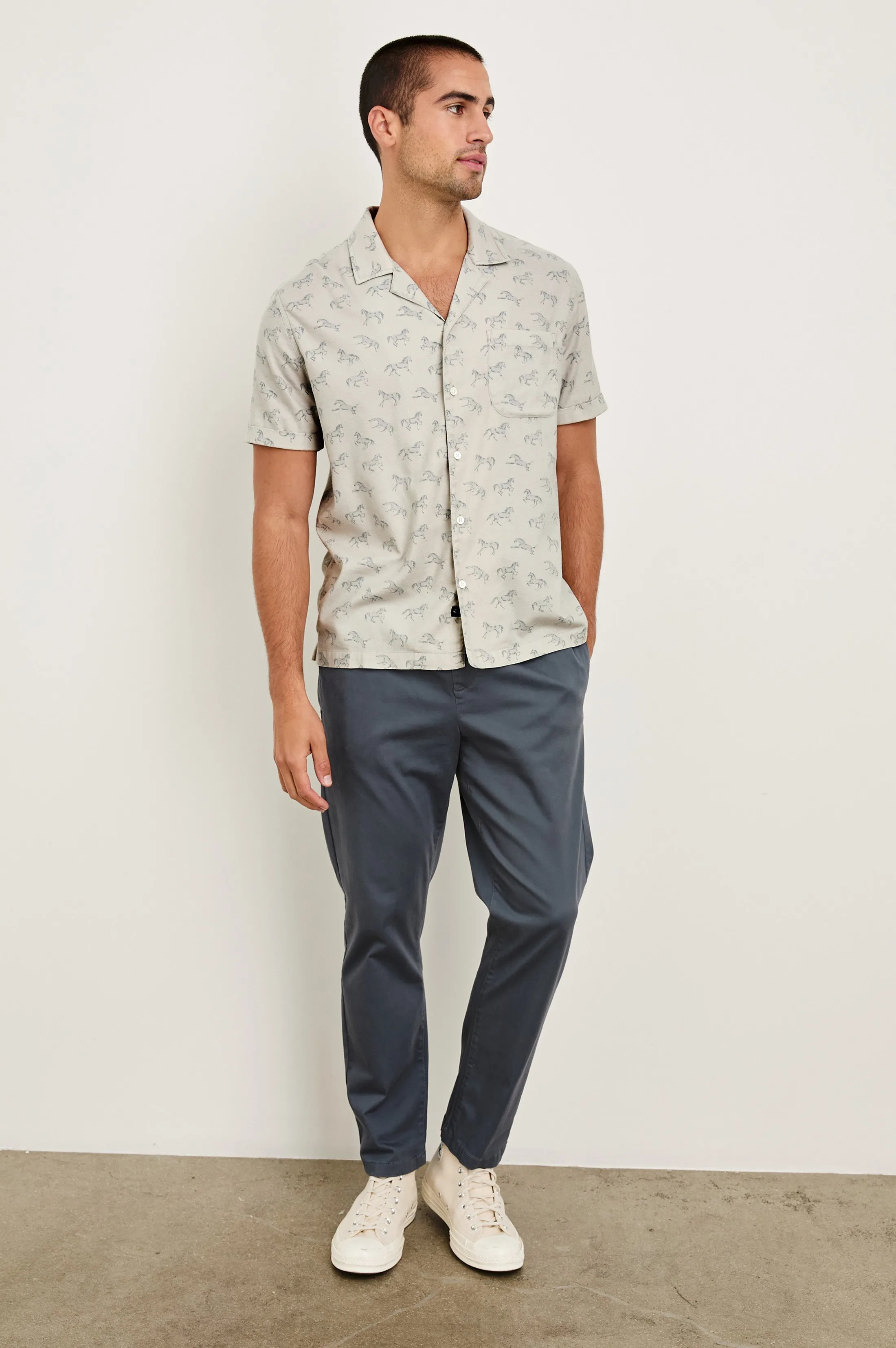 MORENO SHIRT - STALLION PARCHMENT INDIGO Rails