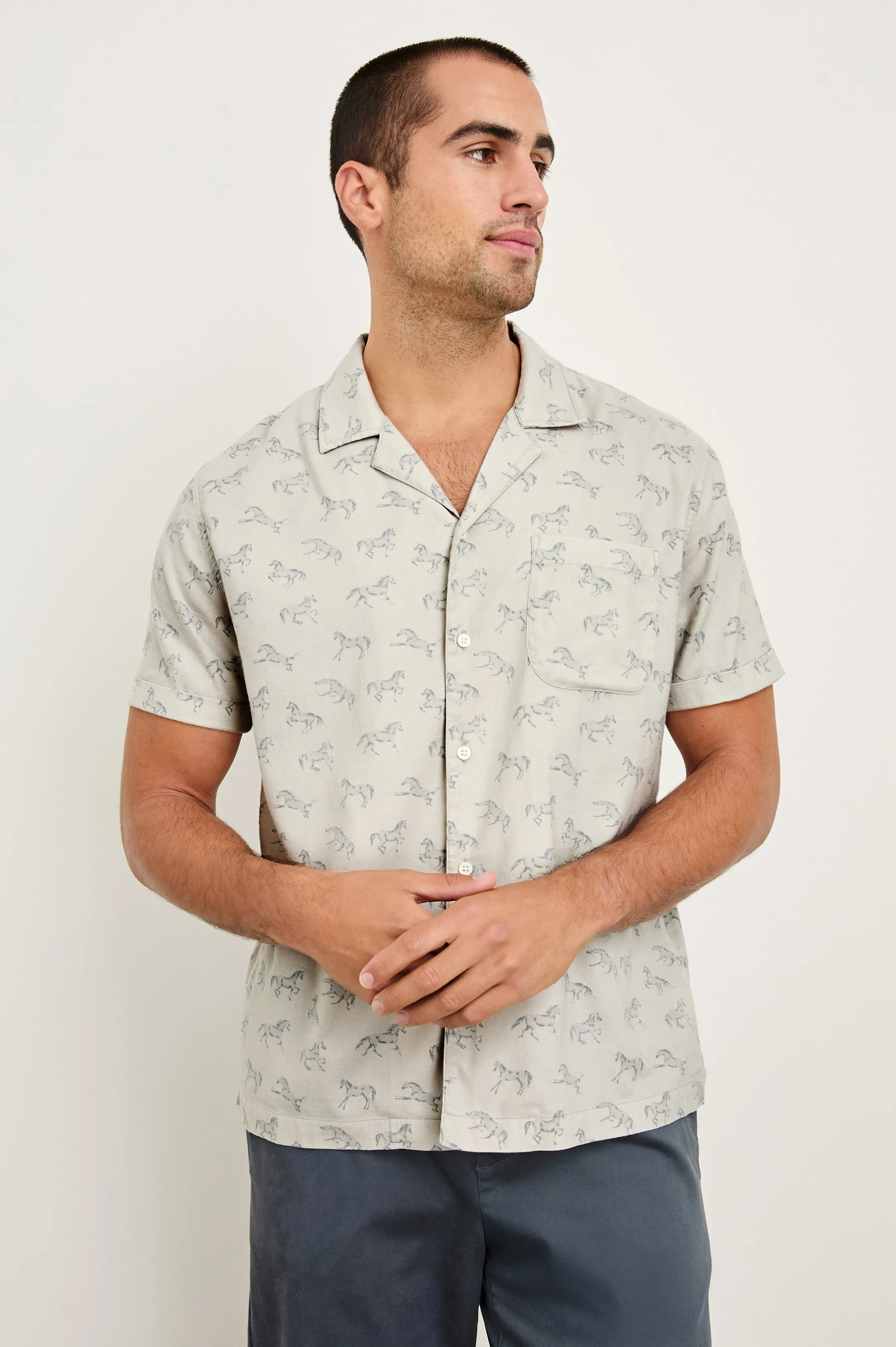 MORENO SHIRT - STALLION PARCHMENT INDIGO Rails