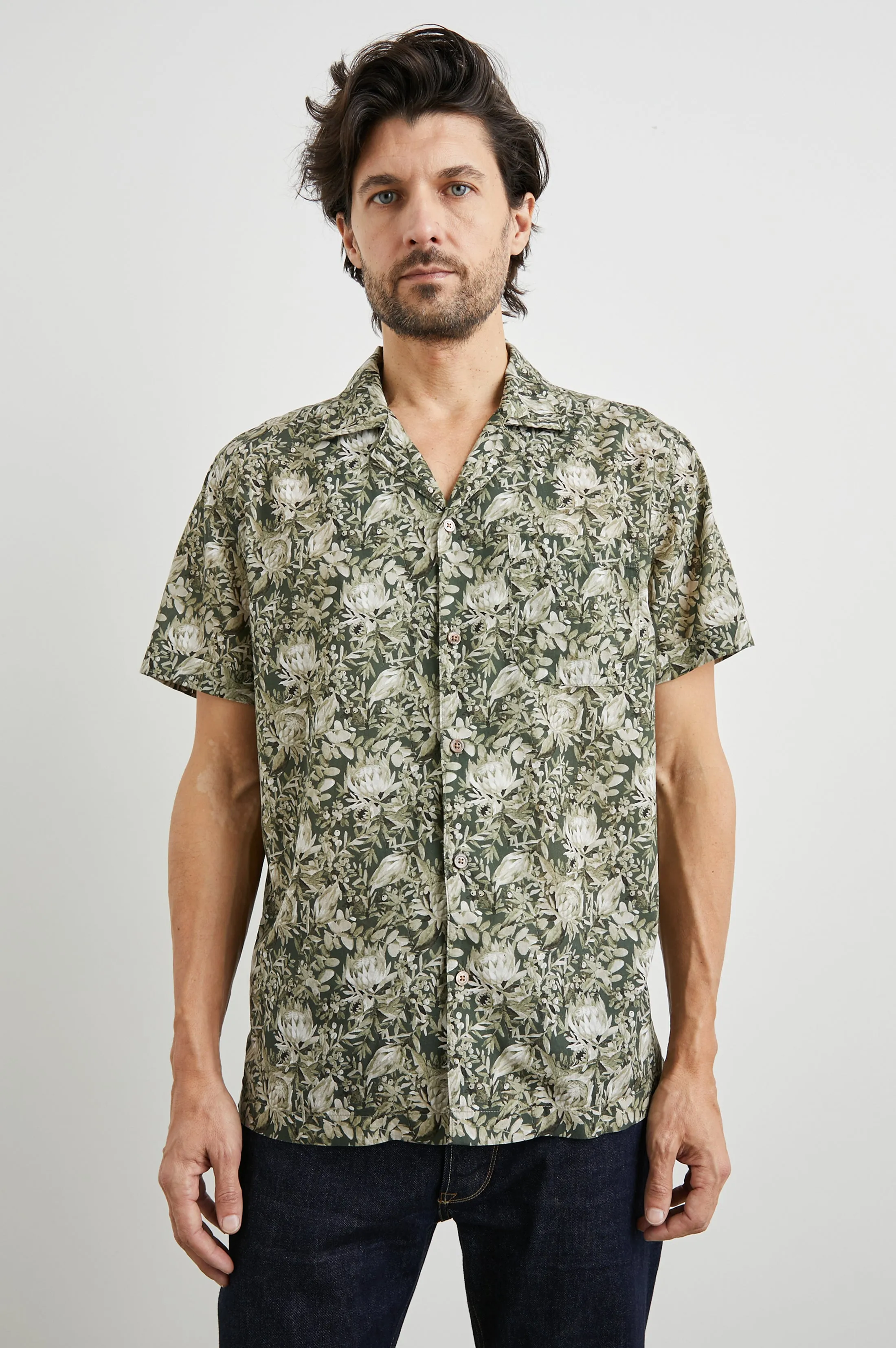MORENO SHIRT - WATERCOLOR OLIVE BRASS Rails
