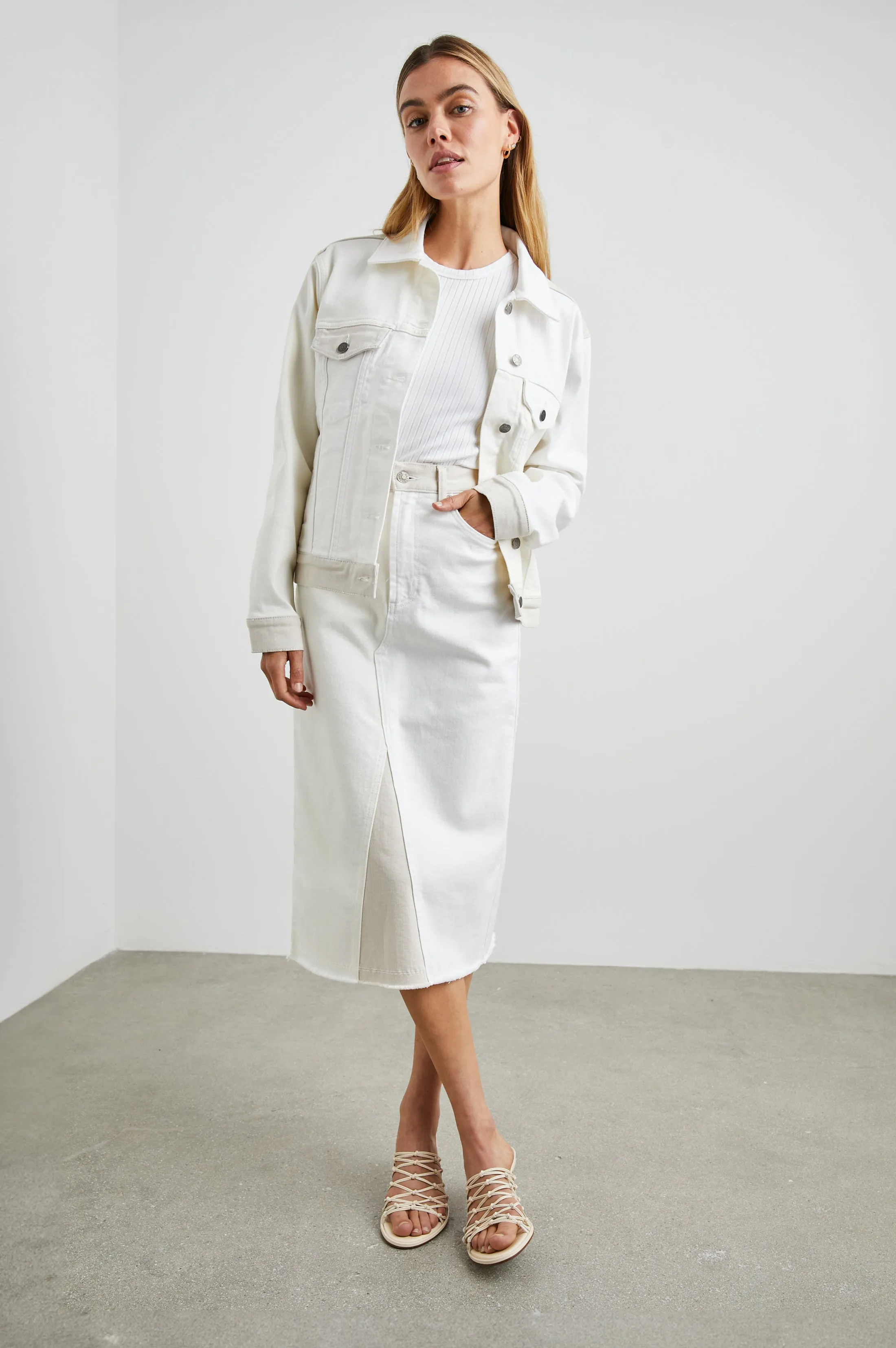 MULHOLLAND JACKET - ECRU PATCHWORK Rails