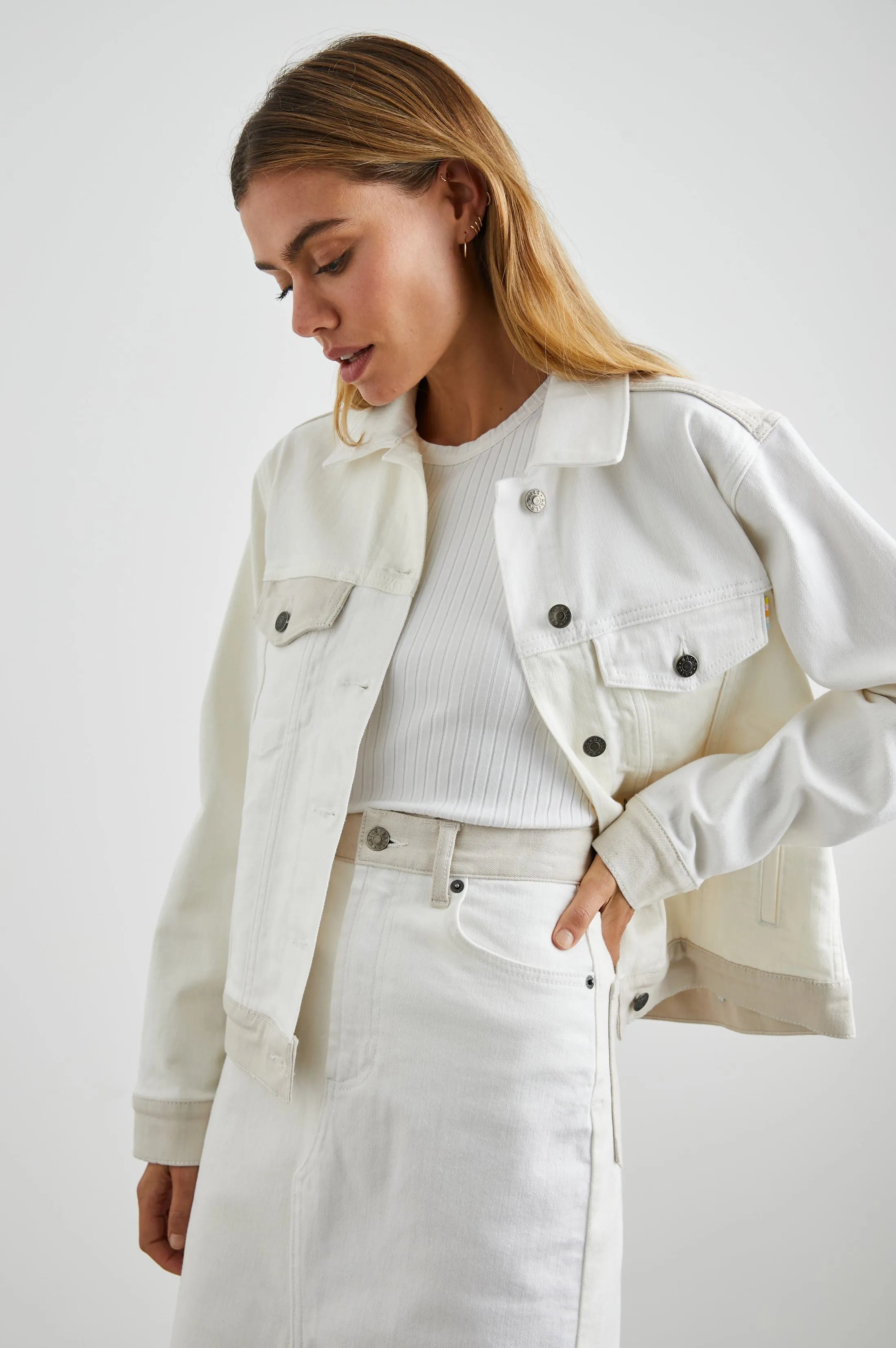MULHOLLAND JACKET - ECRU PATCHWORK Rails