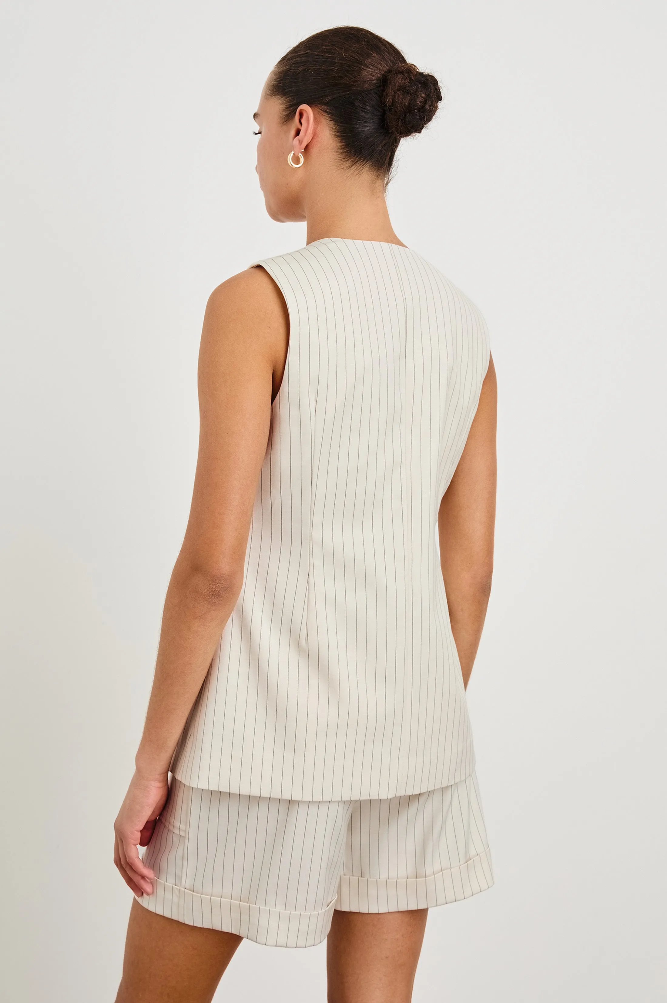 MYLAH VEST - BIRCH PINSTRIPE Rails
