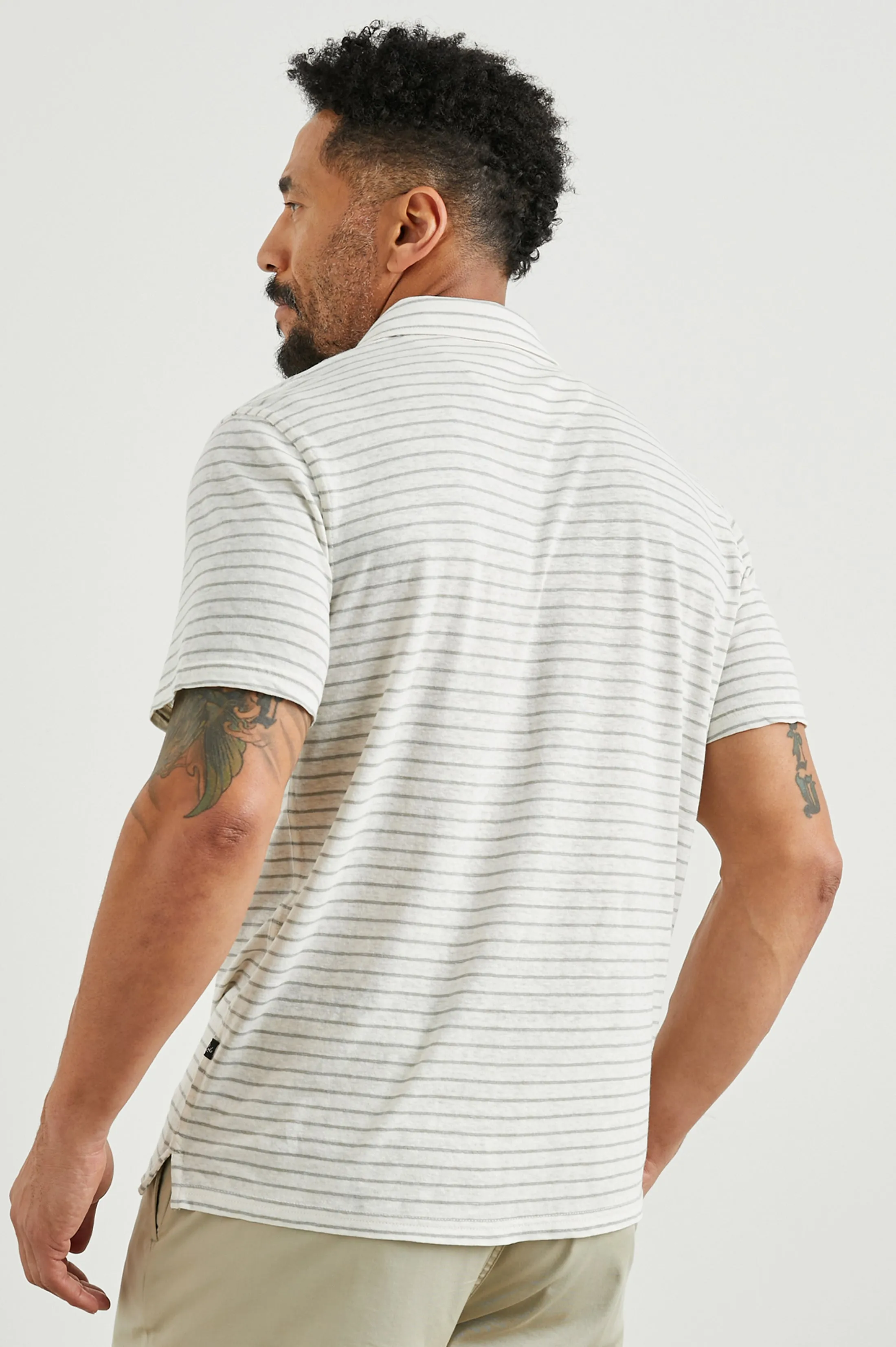 NAPOLI POLO SHIRT - CREAM BARLEY STRIPE Rails