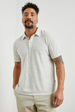 NAPOLI POLO SHIRT - CREAM BARLEY STRIPE Rails