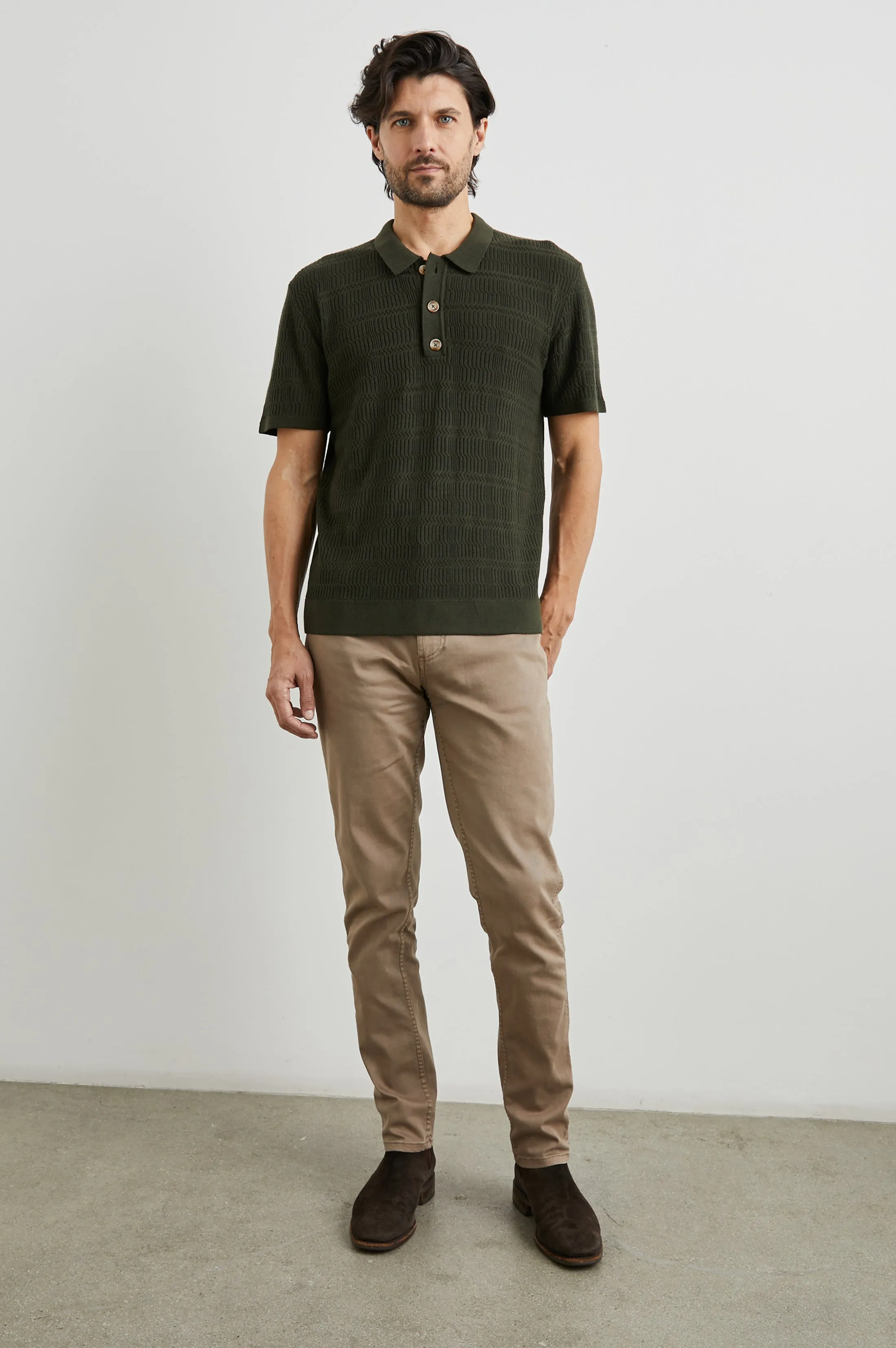 NATHAN POLO SHIRT - ANCIENT OLIVE Rails