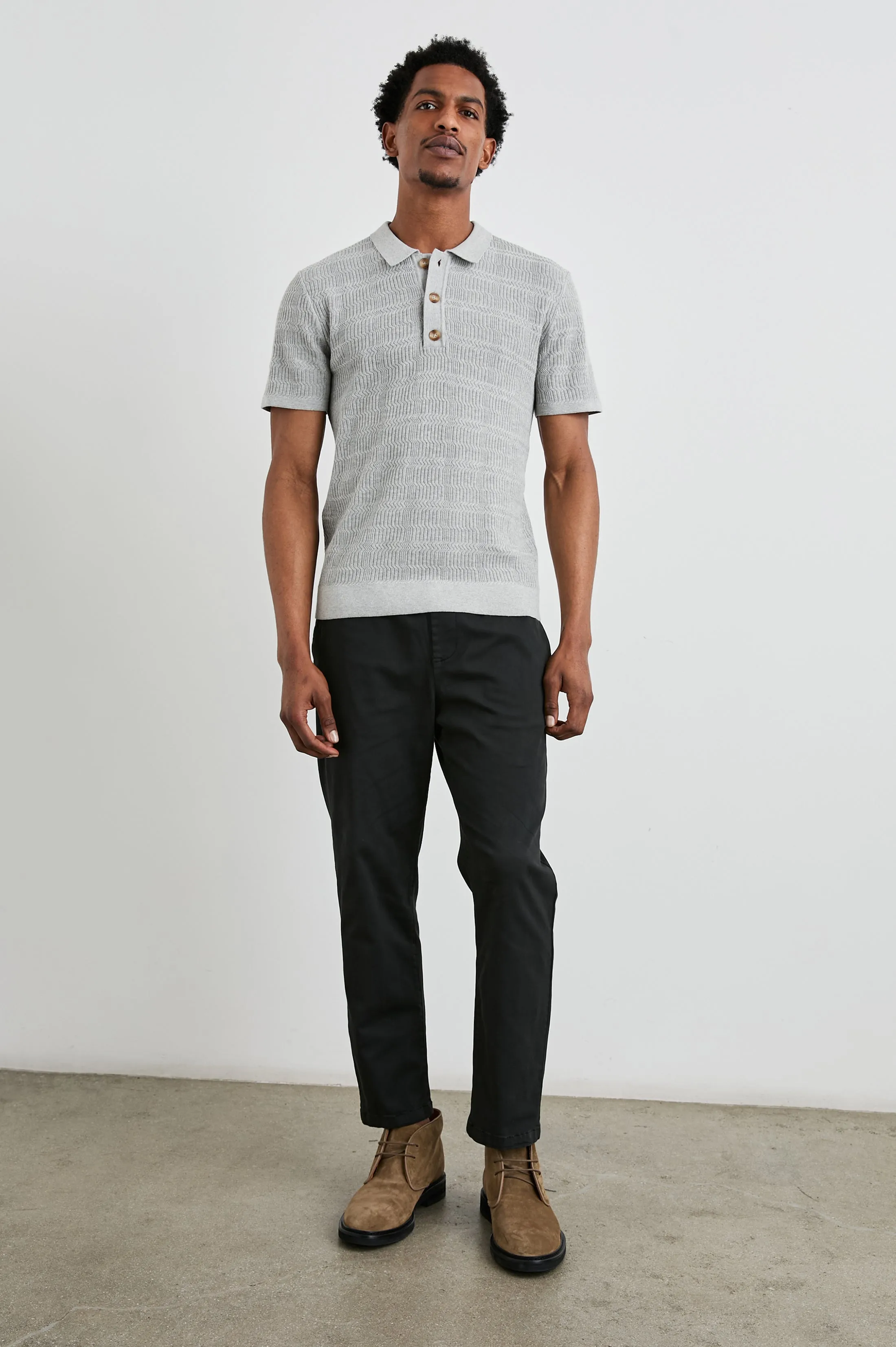 NATHAN POLO SHIRT - CONCRETE MELANGE Rails