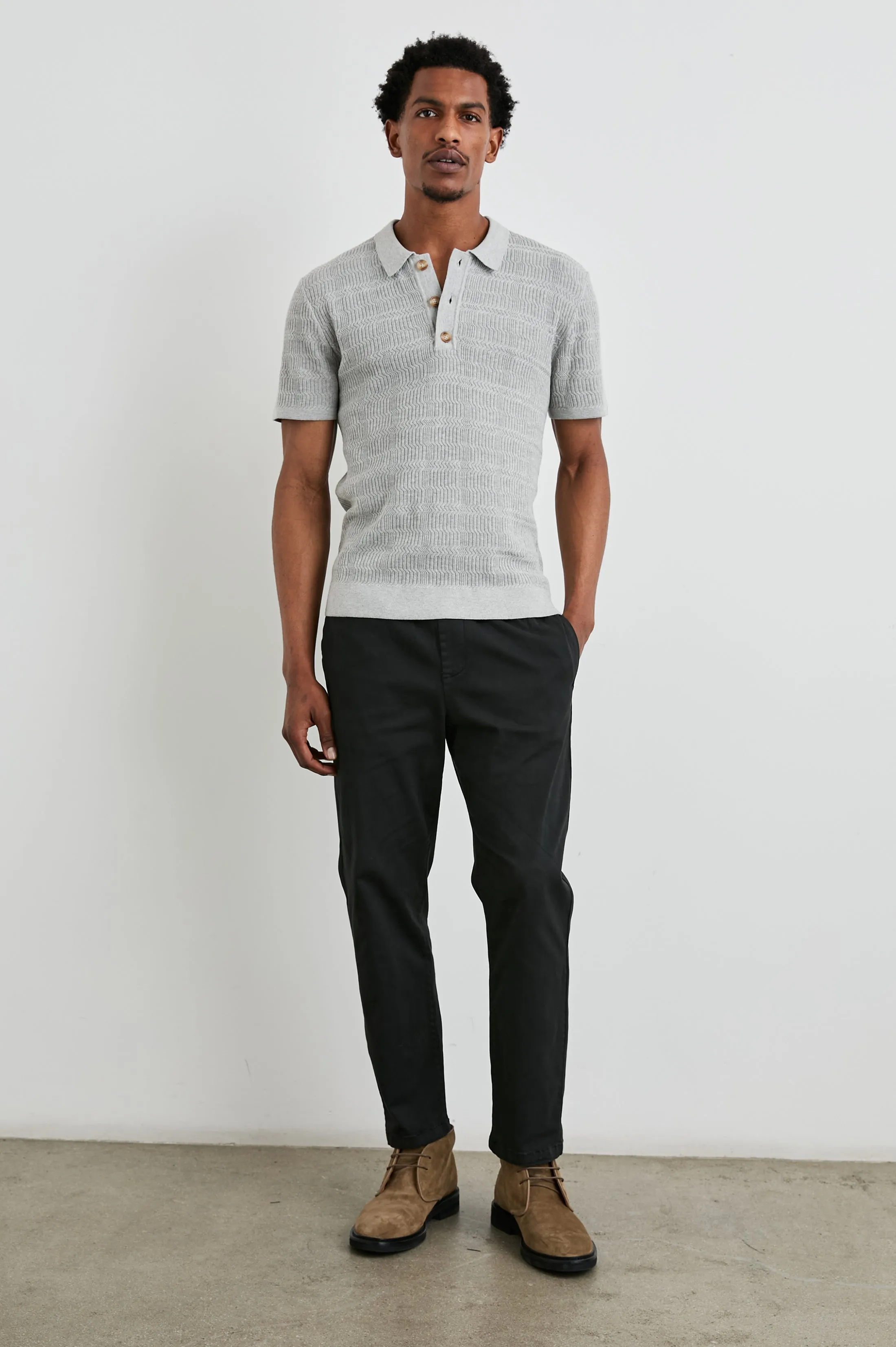 NATHAN POLO SHIRT - CONCRETE MELANGE Rails