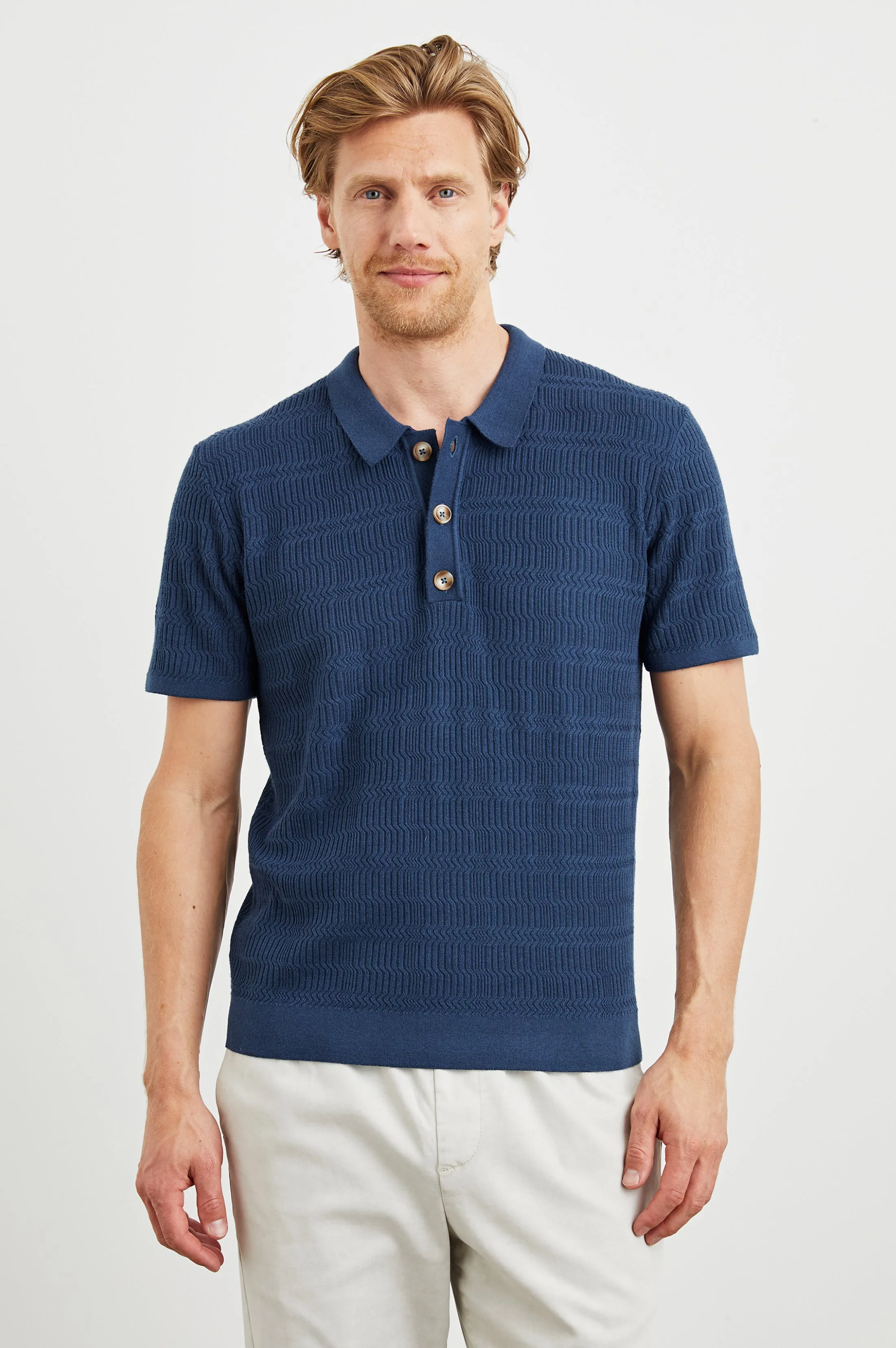 NATHAN POLO SHIRT - PETERSON BLUE Rails