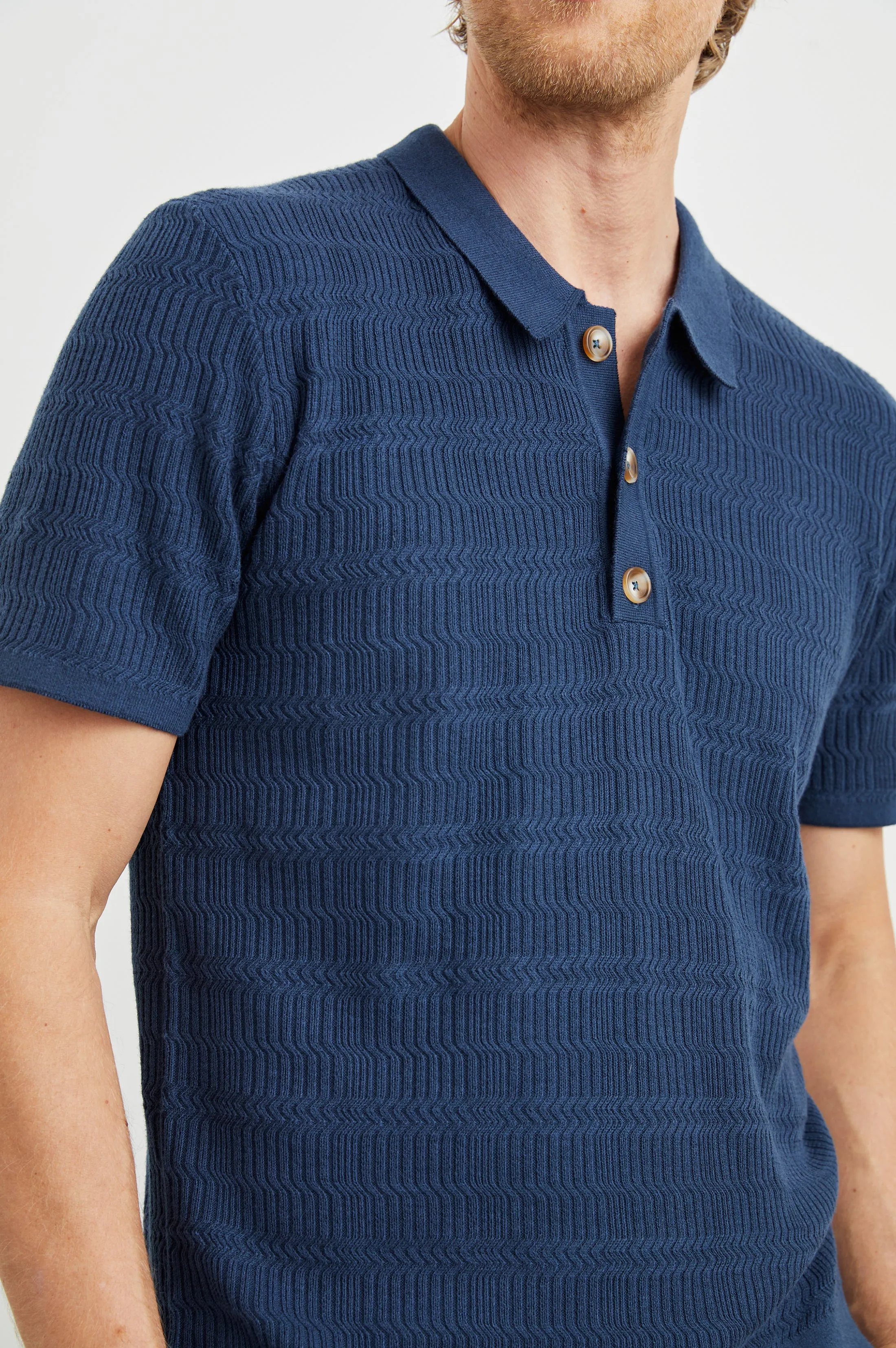 NATHAN POLO SHIRT - PETERSON BLUE Rails