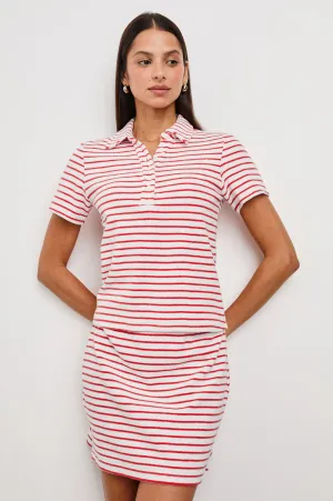 NAVELI COURT POLO - CHERRY STRIPE Rails