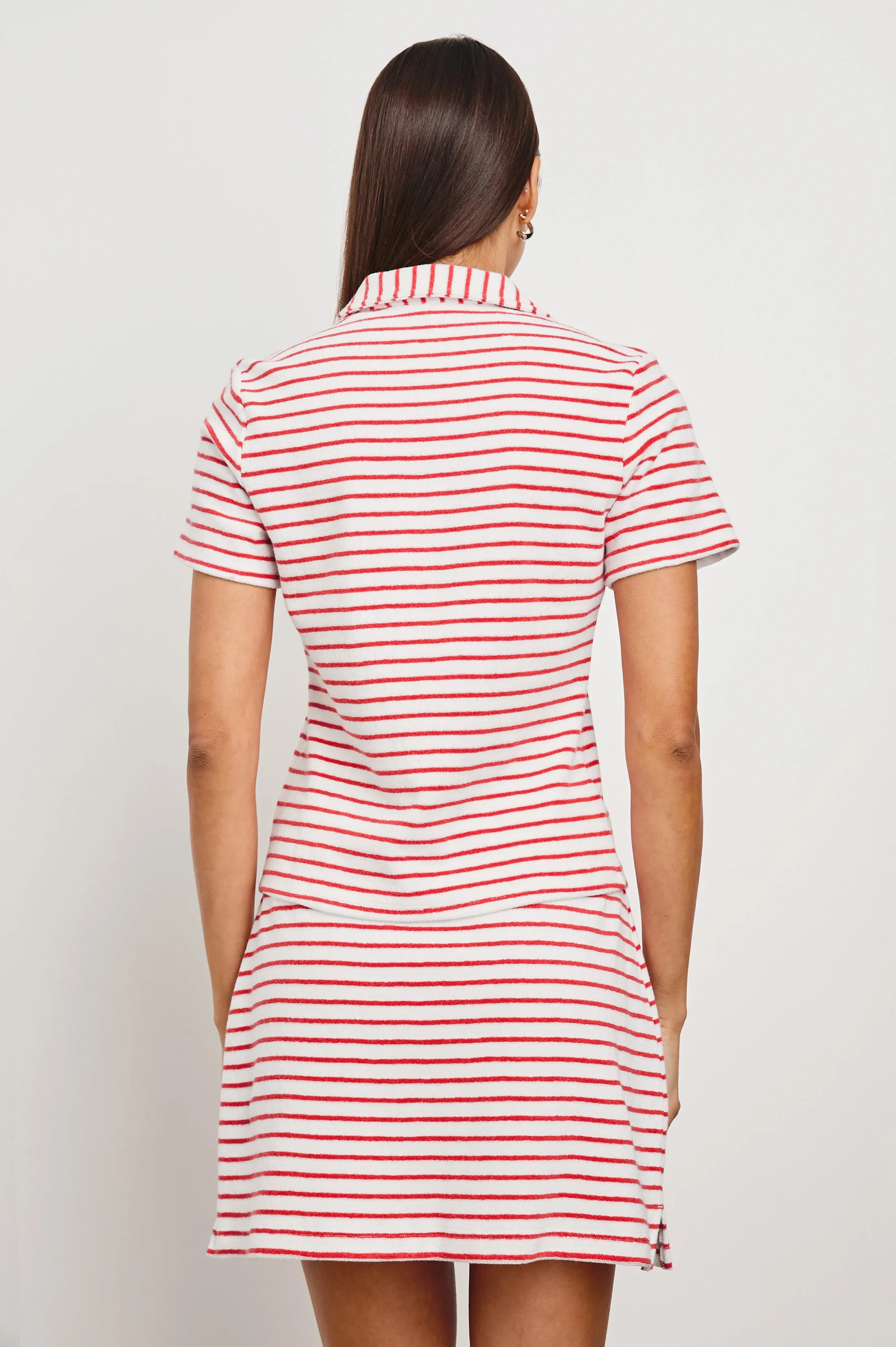 NAVELI COURT POLO - CHERRY STRIPE Rails
