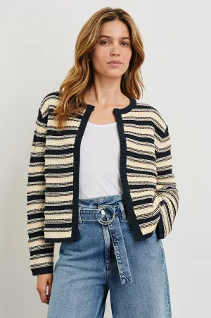 NELLY CARDIGAN - NAVY OAT STRIPE Rails