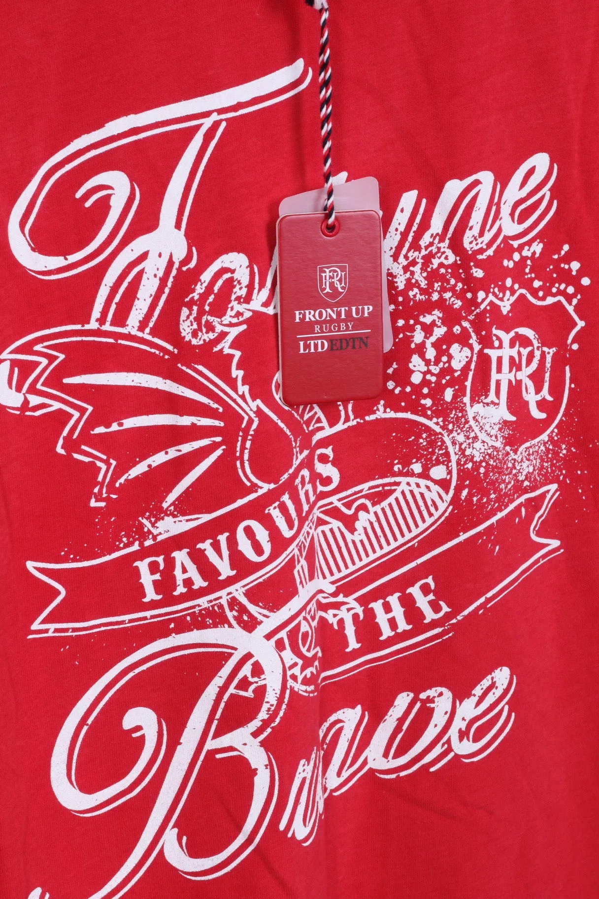 New Front Up Rugby Mens XXL Shirt Red Cotton Sport Guts& Glory
