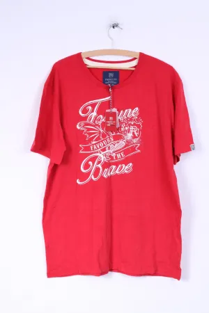 New Front Up Rugby Mens XXL Shirt Red Cotton Sport Guts& Glory