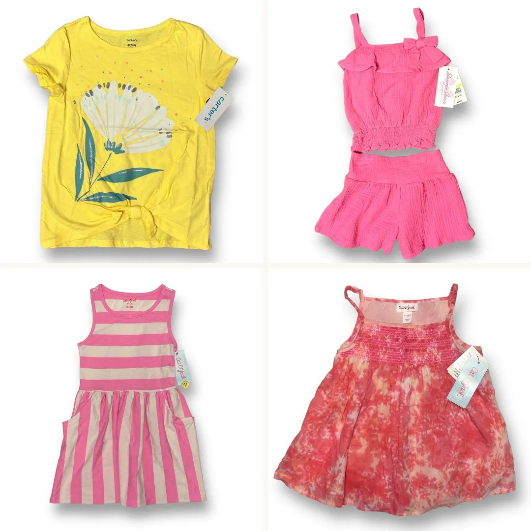 NEW! Girls Size 4/5 Lot: Outfit, Dress, and Shirts Spring / Summer Collection