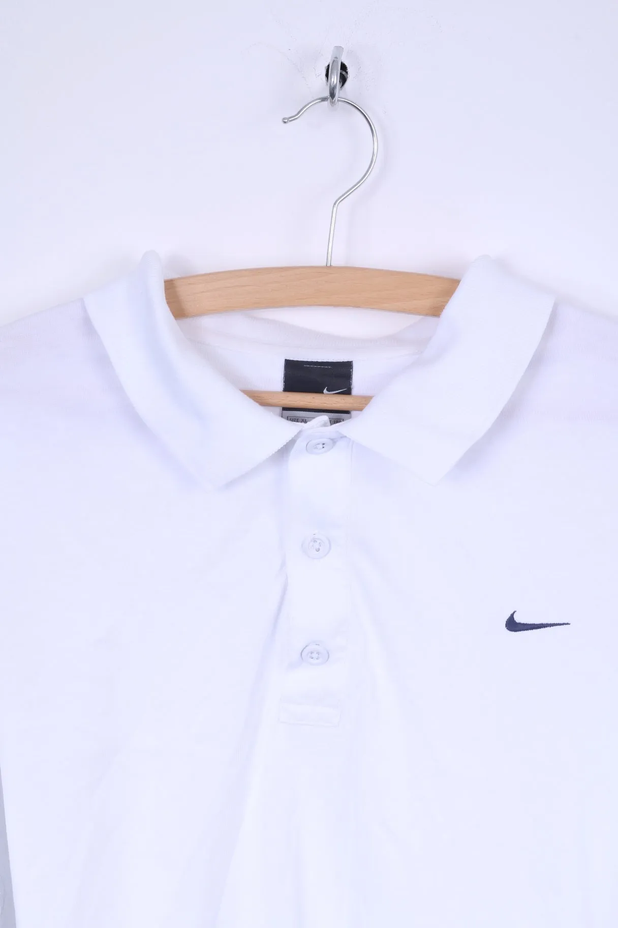 Nike Mens XL 188 Polo Shirt White Cotton Dri-Fit Sport Training