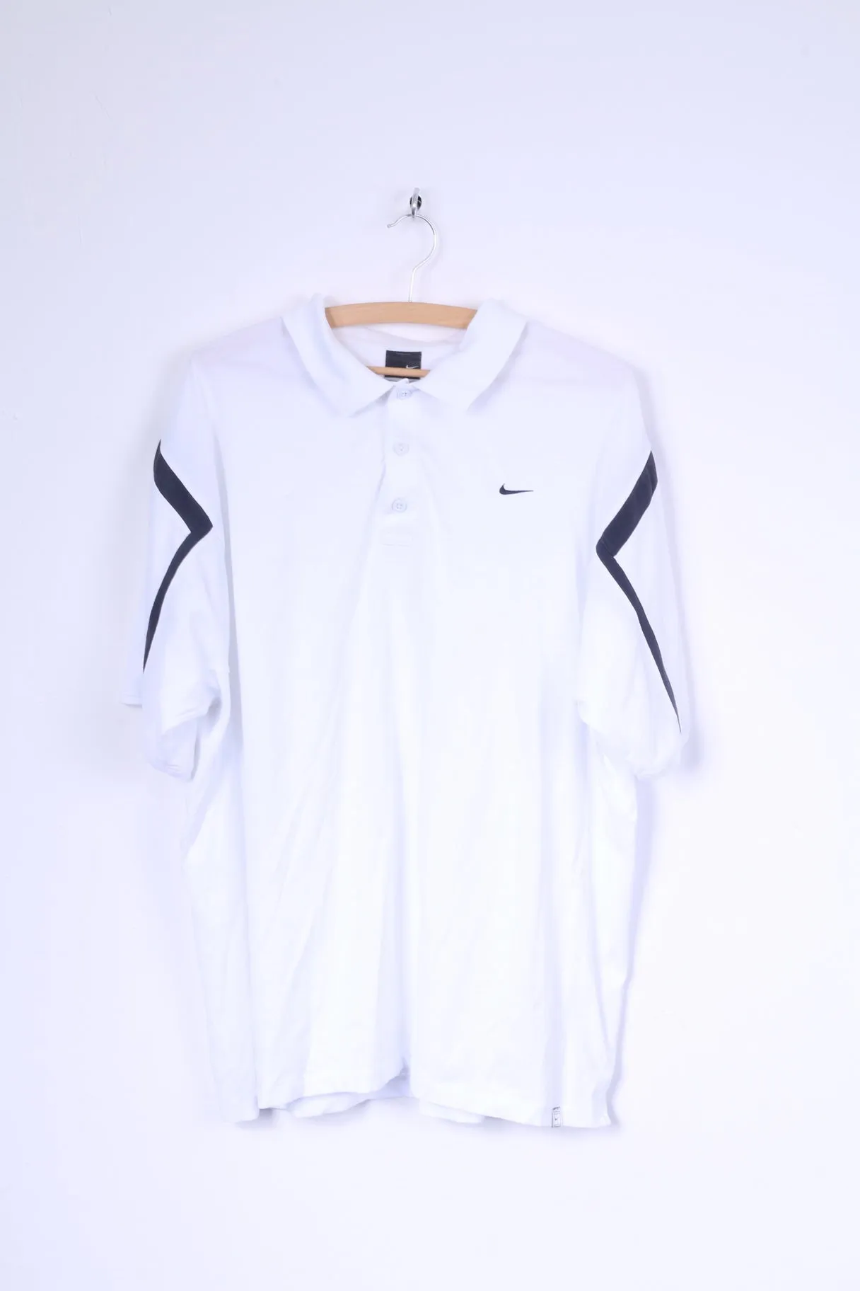 Nike Mens XL 188 Polo Shirt White Cotton Dri-Fit Sport Training