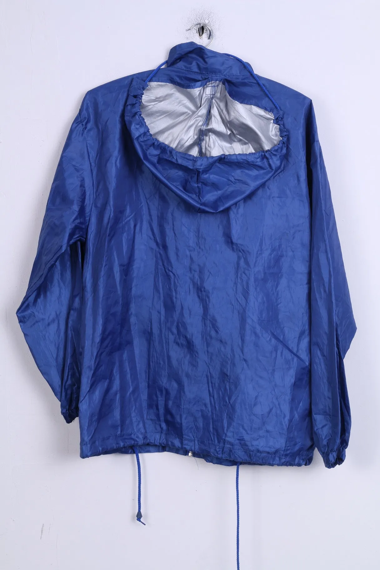No name Womens S/M Jacket Blue Lightweight Top Hood Zip Up