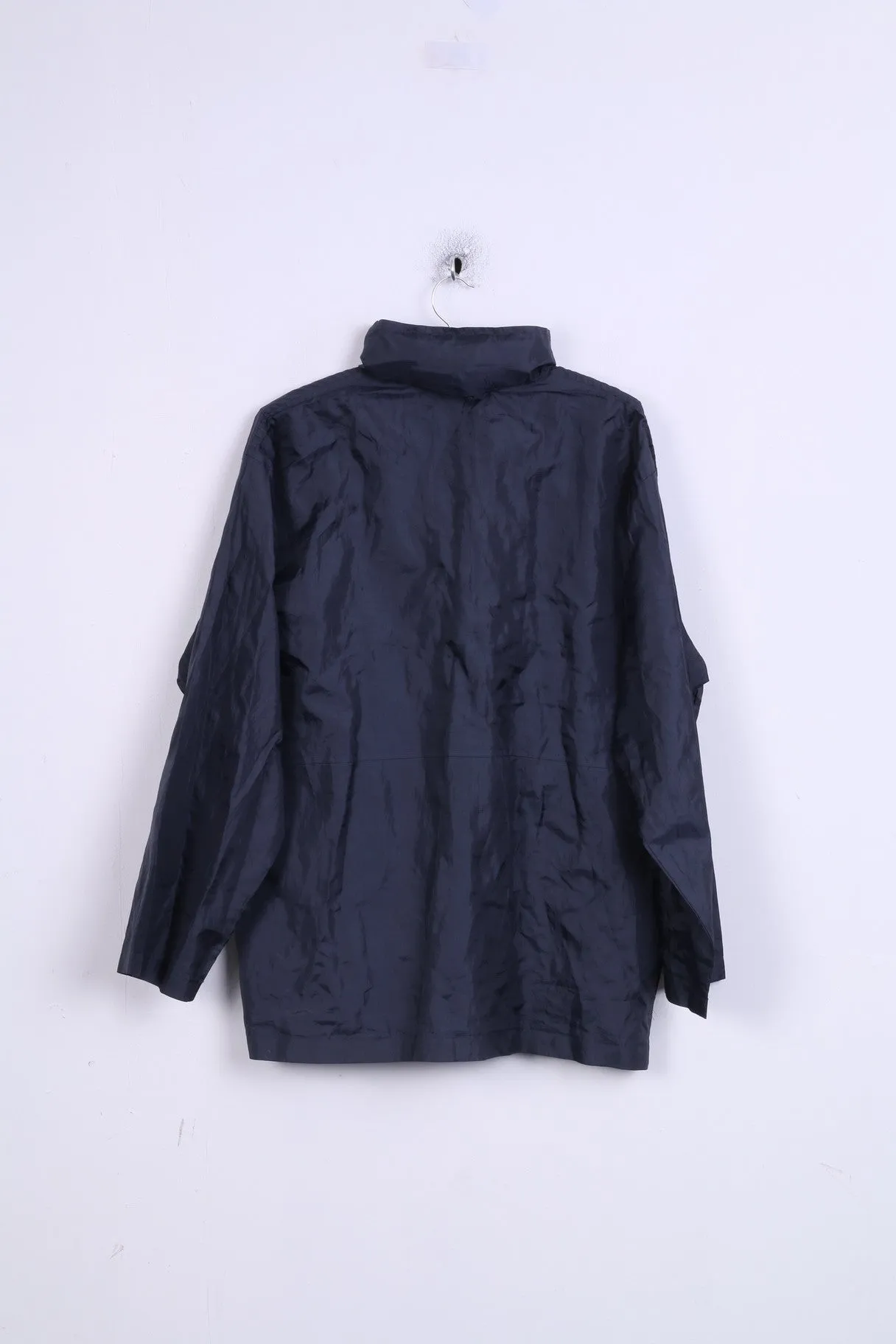 No name Womens XL Jacket Navy Blue Hidden Hood Lightwear Top