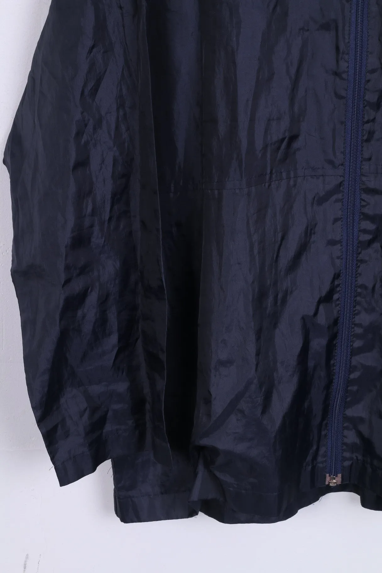 No name Womens XL Jacket Navy Blue Hidden Hood Lightwear Top
