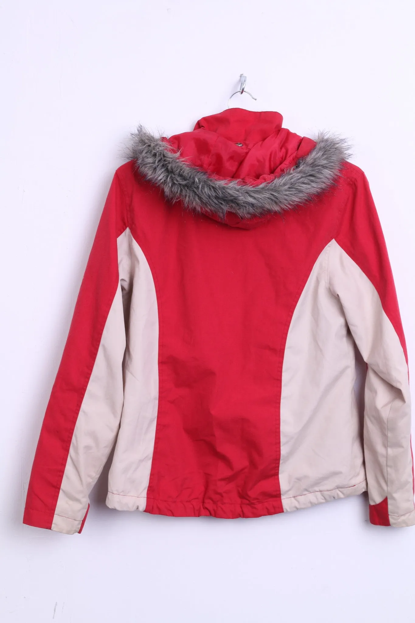 Norheim Womens S/M Jacket Hood Red Cream Sides Fur On The Hood