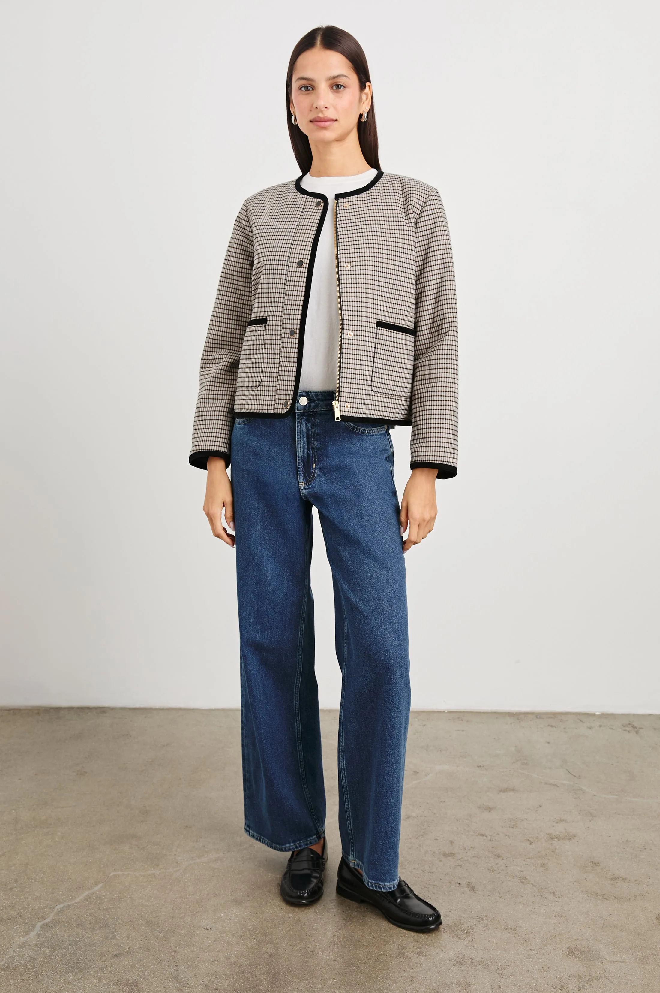 NOTA JACKET - ICE TAUPE MINI CHECK Rails
