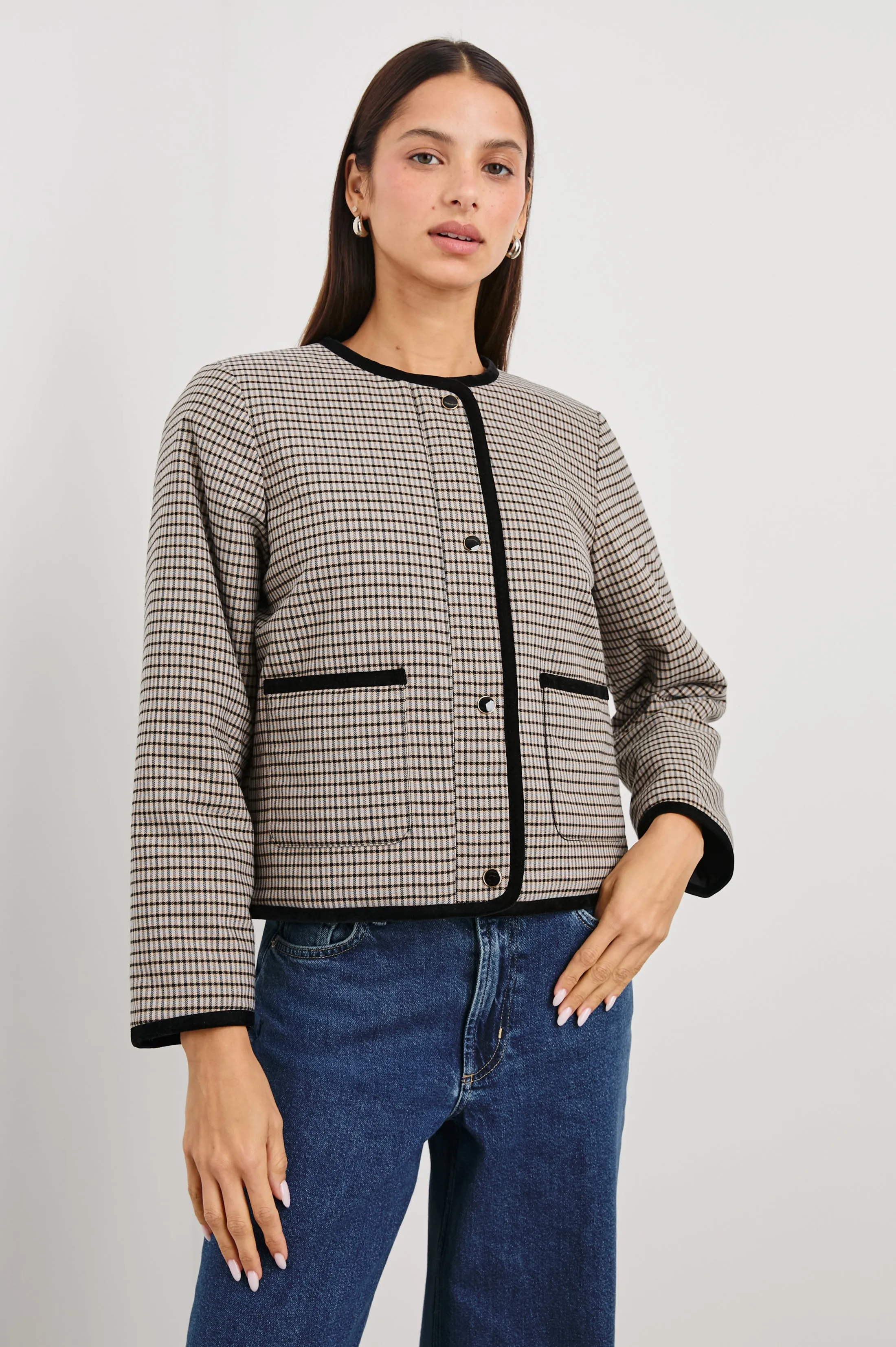 NOTA JACKET - ICE TAUPE MINI CHECK Rails