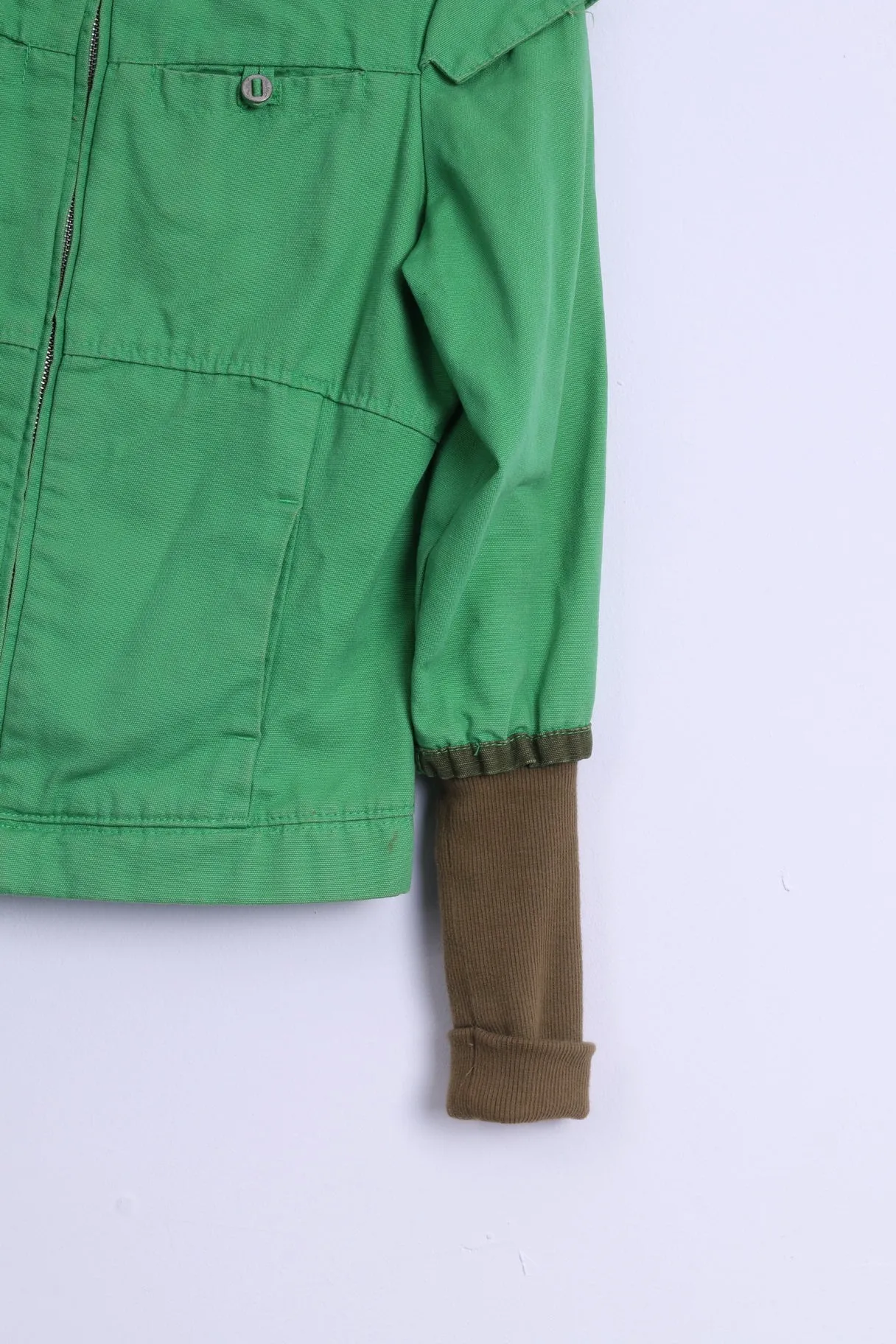 Oakley Womens XS Jacket Green Cotton Zip Up Lightweight Spring Top