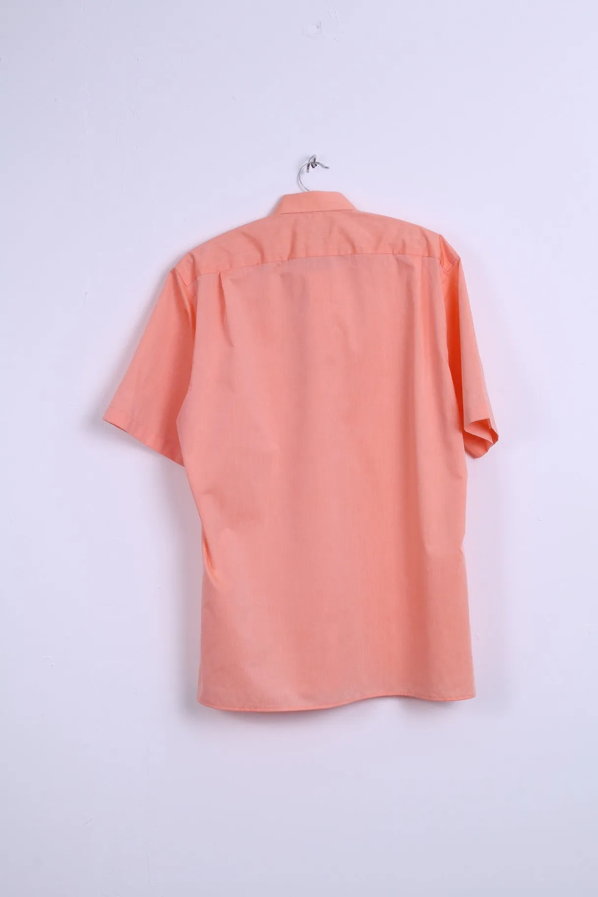 Olymp Mens 16 41 XL Casual Shirt Short Sleeve Orange Cotton Modern Fit
