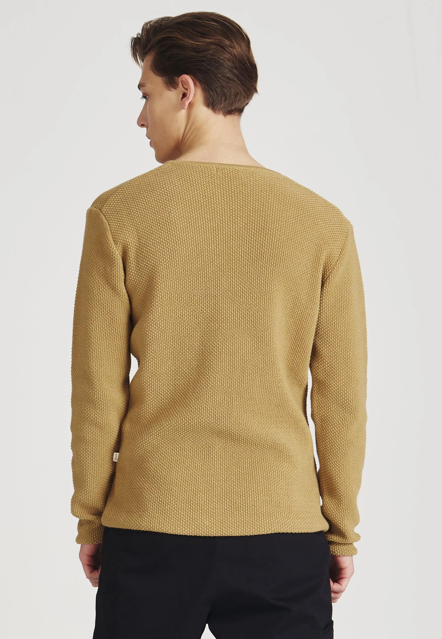Organic Cotton Knit Sweater COLE - Camel Givn Berlin