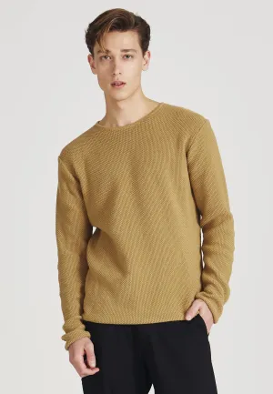 Organic Cotton Knit Sweater COLE - Camel Givn Berlin