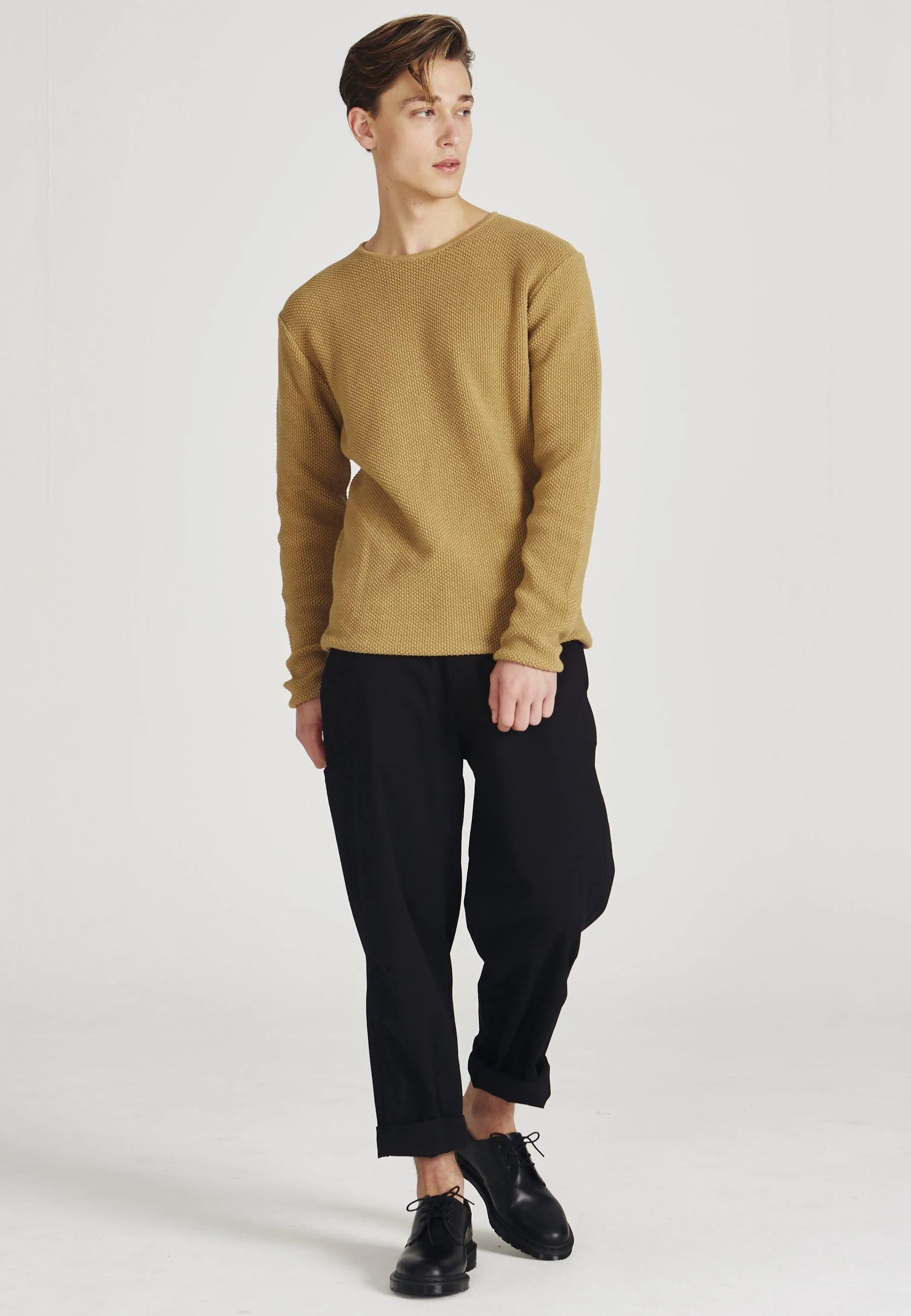 Organic Cotton Knit Sweater COLE - Camel Givn Berlin