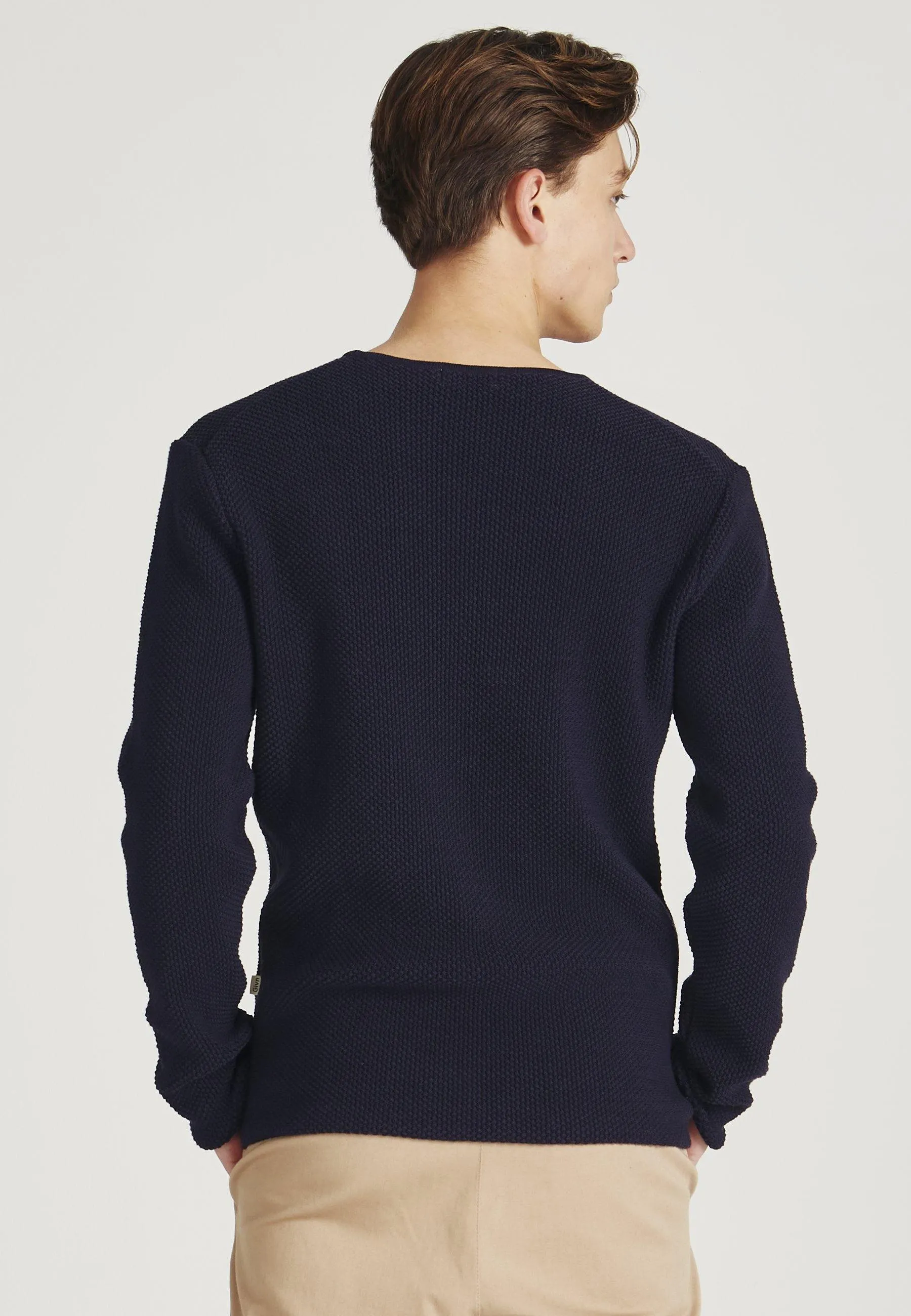 Organic Cotton Knit Sweater COLE - Dark Blue Givn Berlin