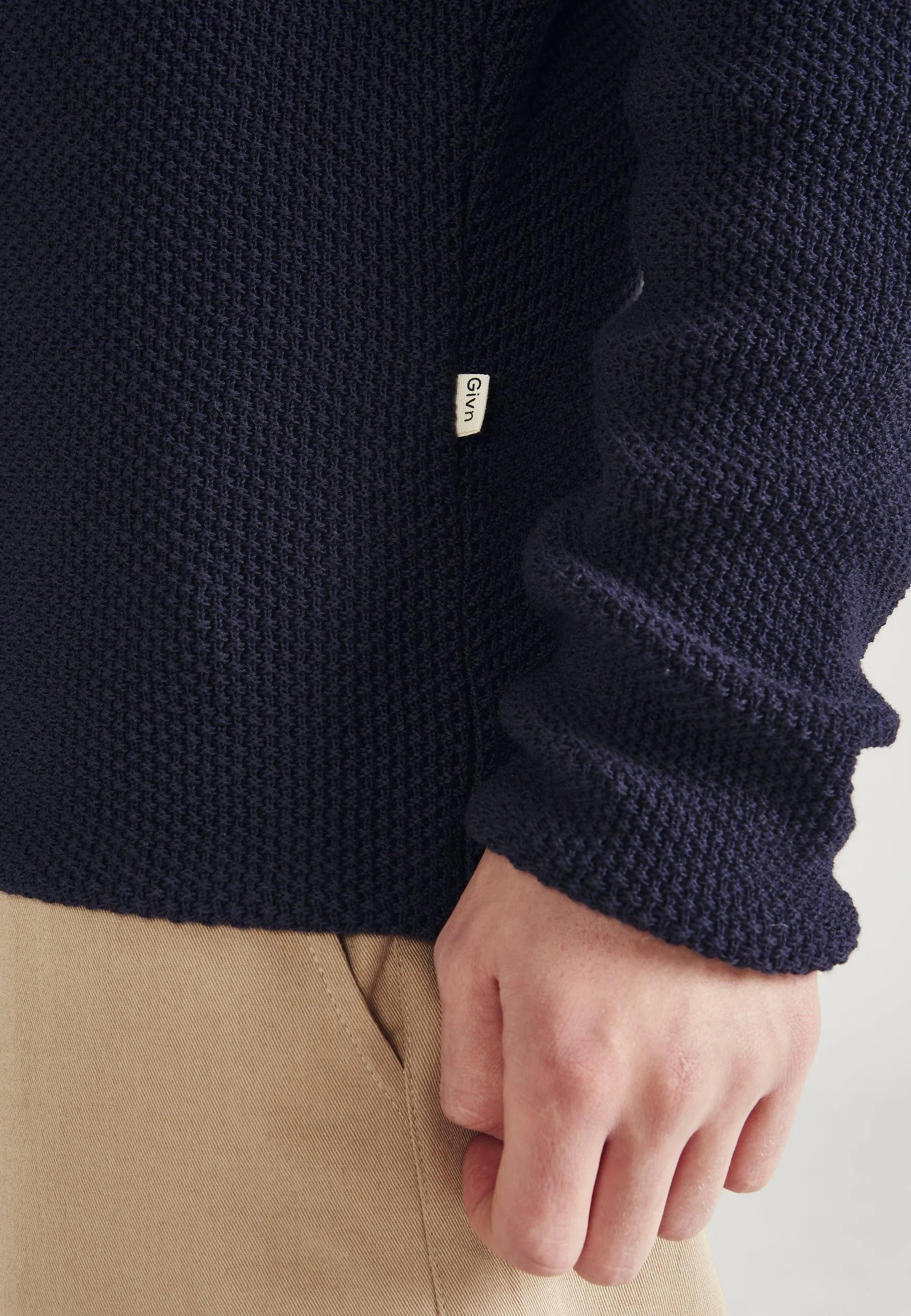 Organic Cotton Knit Sweater COLE - Dark Blue Givn Berlin
