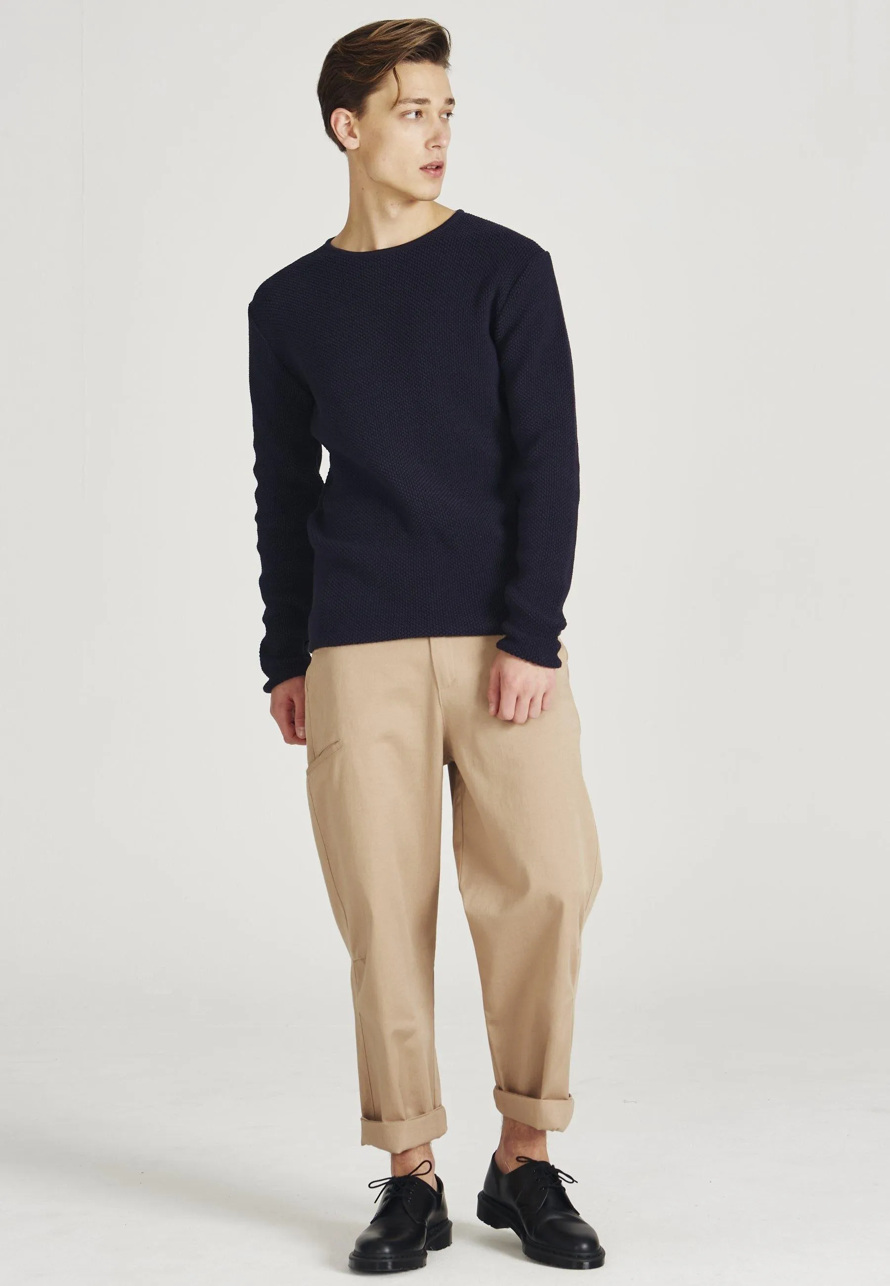 Organic Cotton Knit Sweater COLE - Dark Blue Givn Berlin