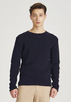 Organic Cotton Knit Sweater COLE - Dark Blue Givn Berlin