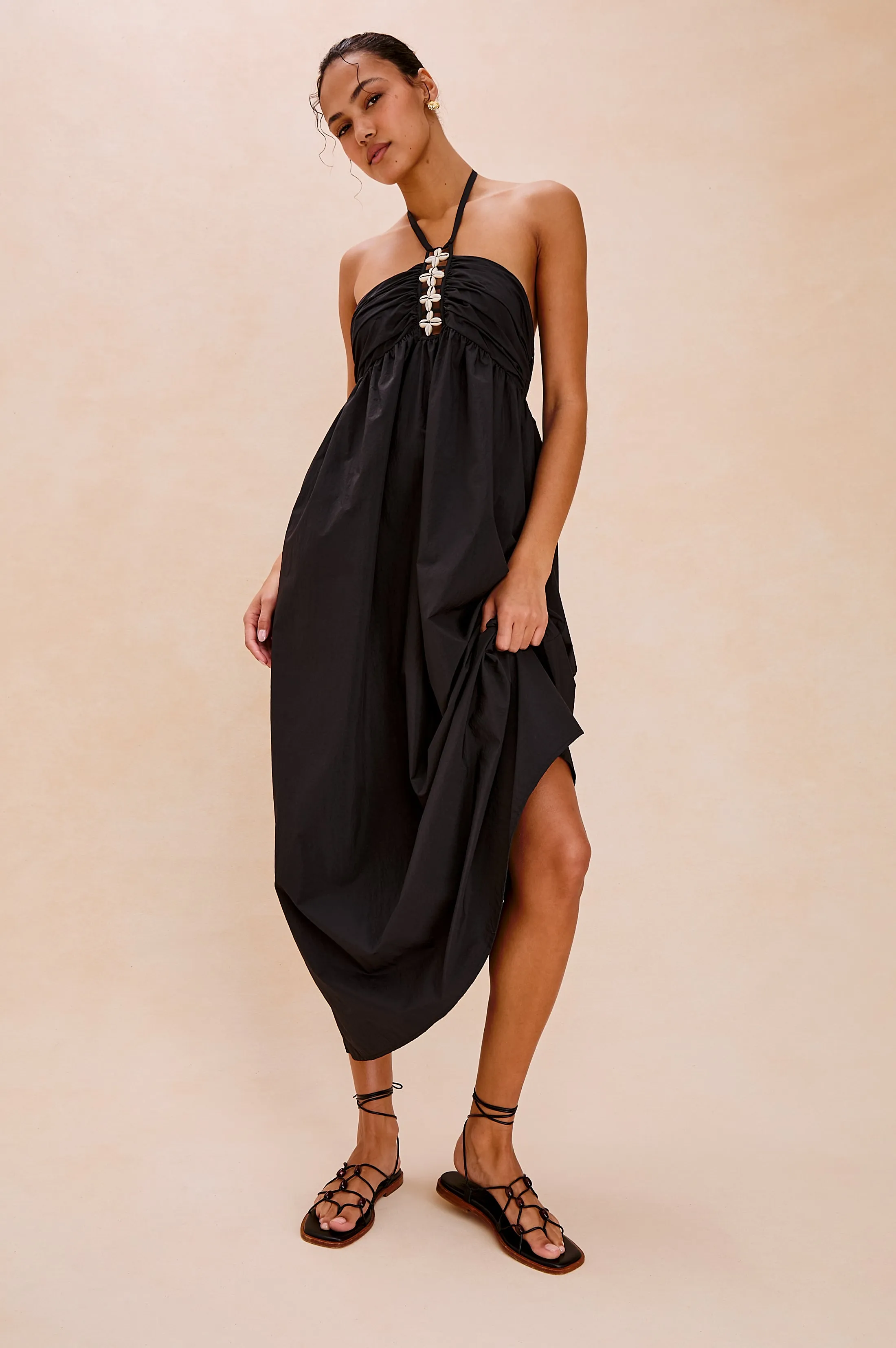 PALAZZO DRESS - BLACK Rails