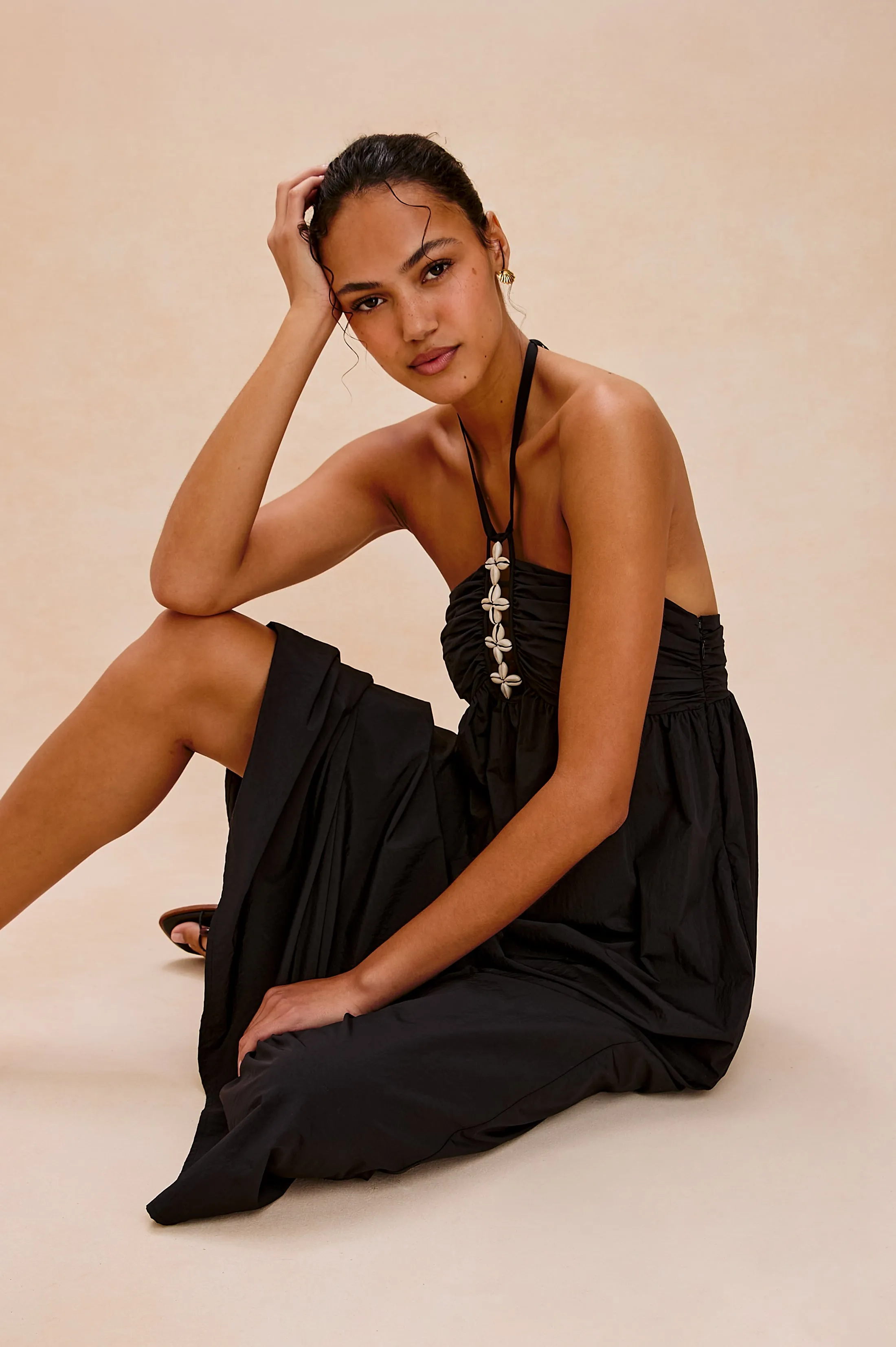 PALAZZO DRESS - BLACK Rails