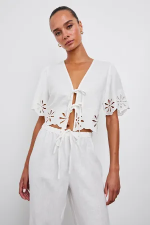 PARI TOP - WHITE EYELET Rails