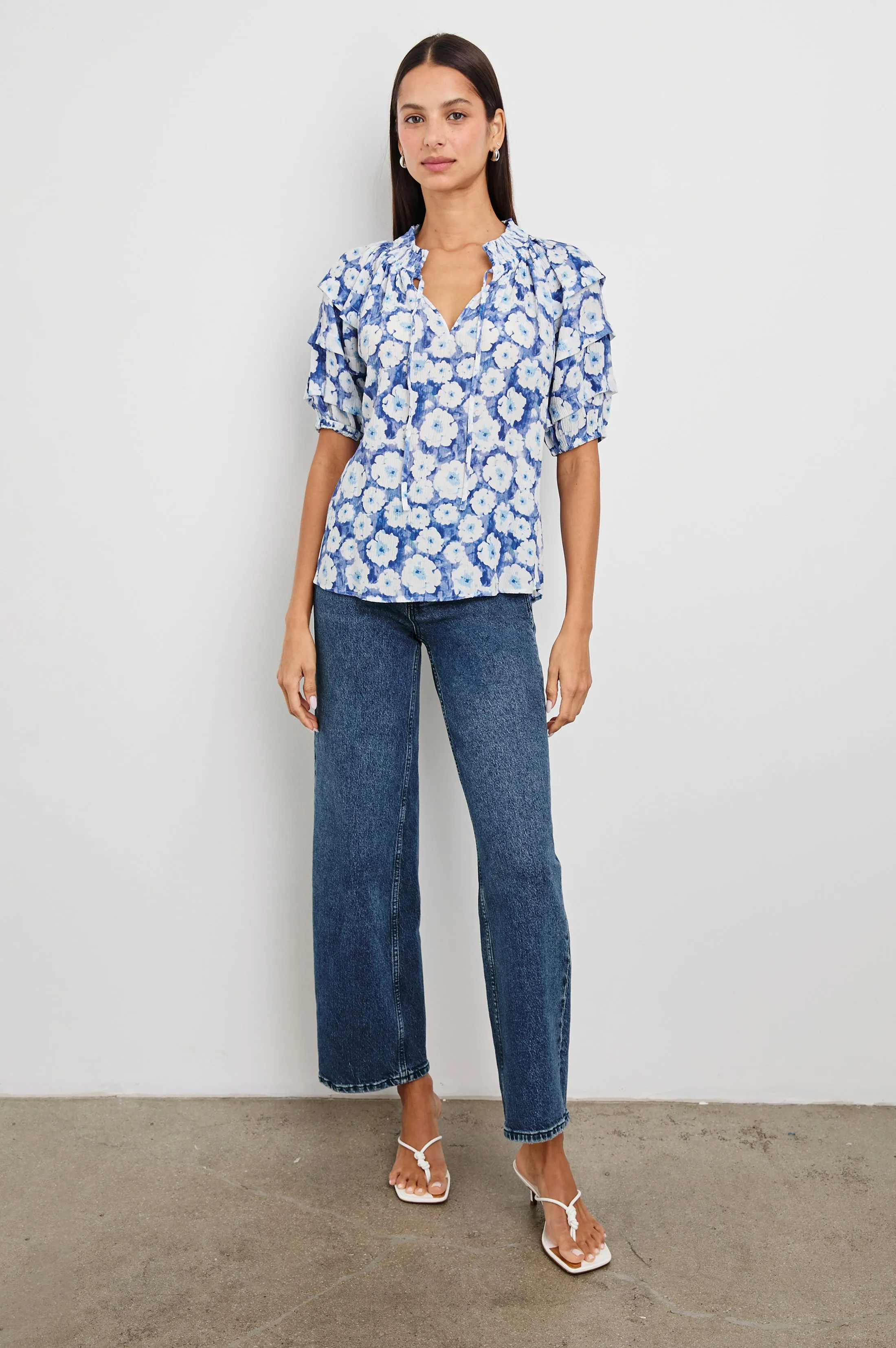 PARIS TOP - BLUE FLORAL Rails