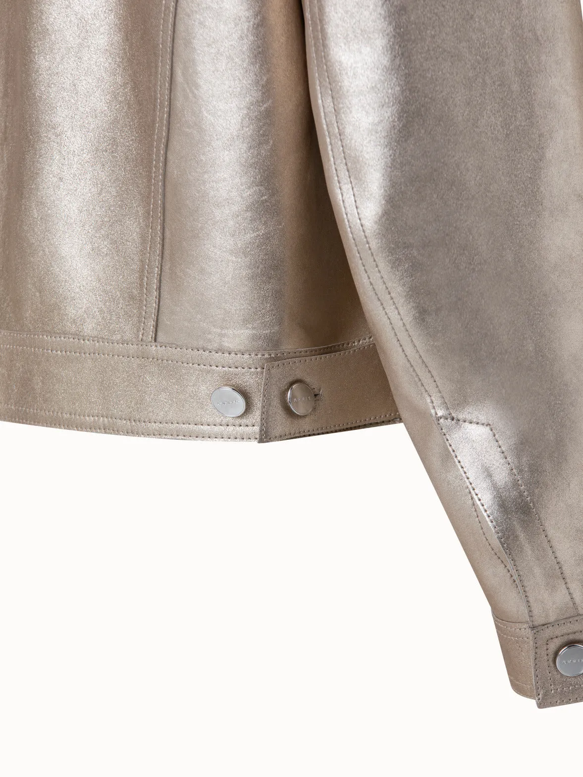 Pearlized Nappa Leather Jacket Akris