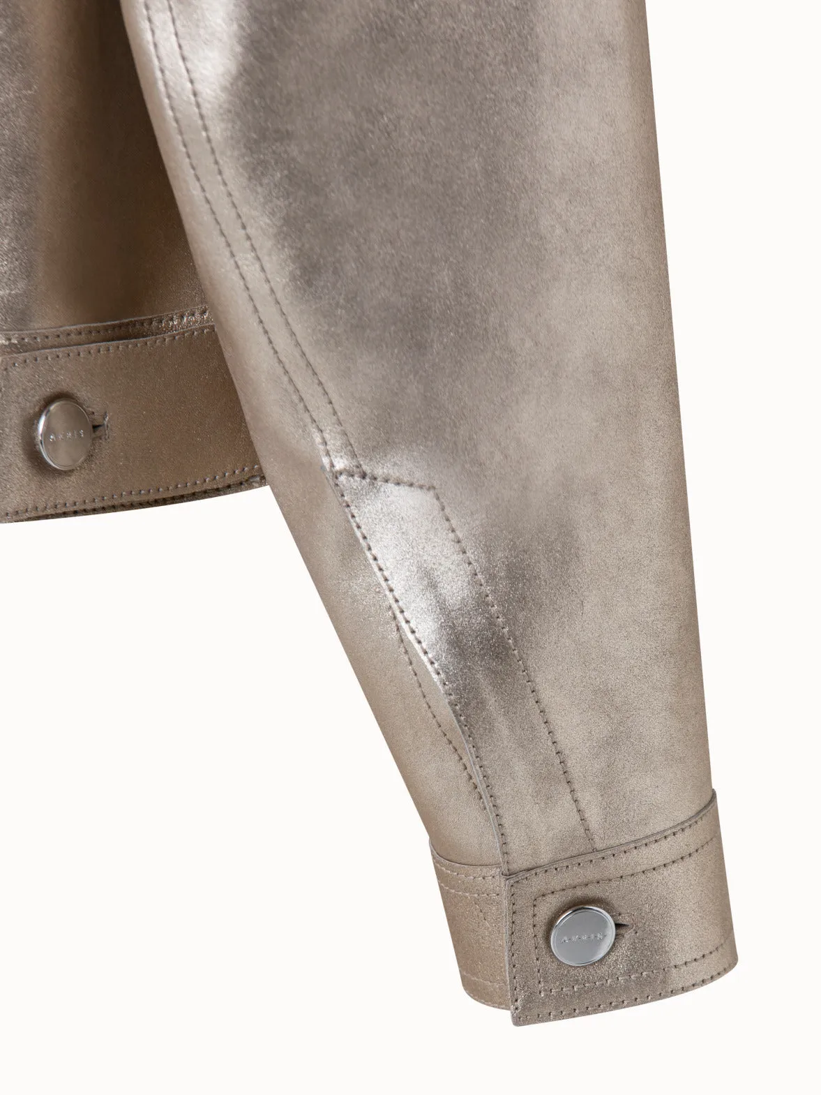 Pearlized Nappa Leather Jacket Akris